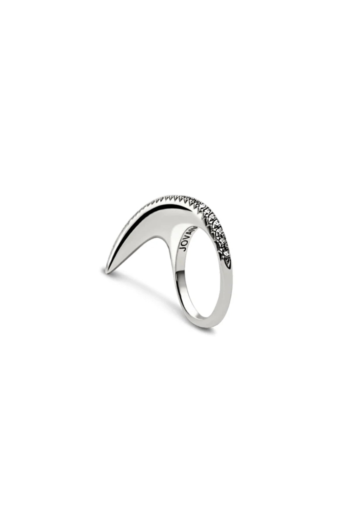 JOVANA DJURIC | LARGE SILVER DIAMOND SLICE RING