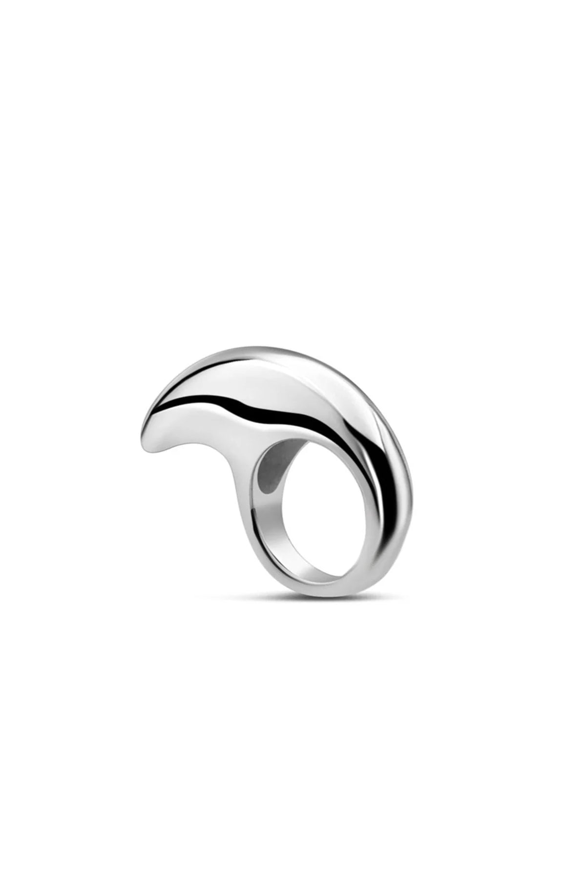 JOVANA DJURIC | LARGE SILVER CRESCENT RING - MAXFIELD LA