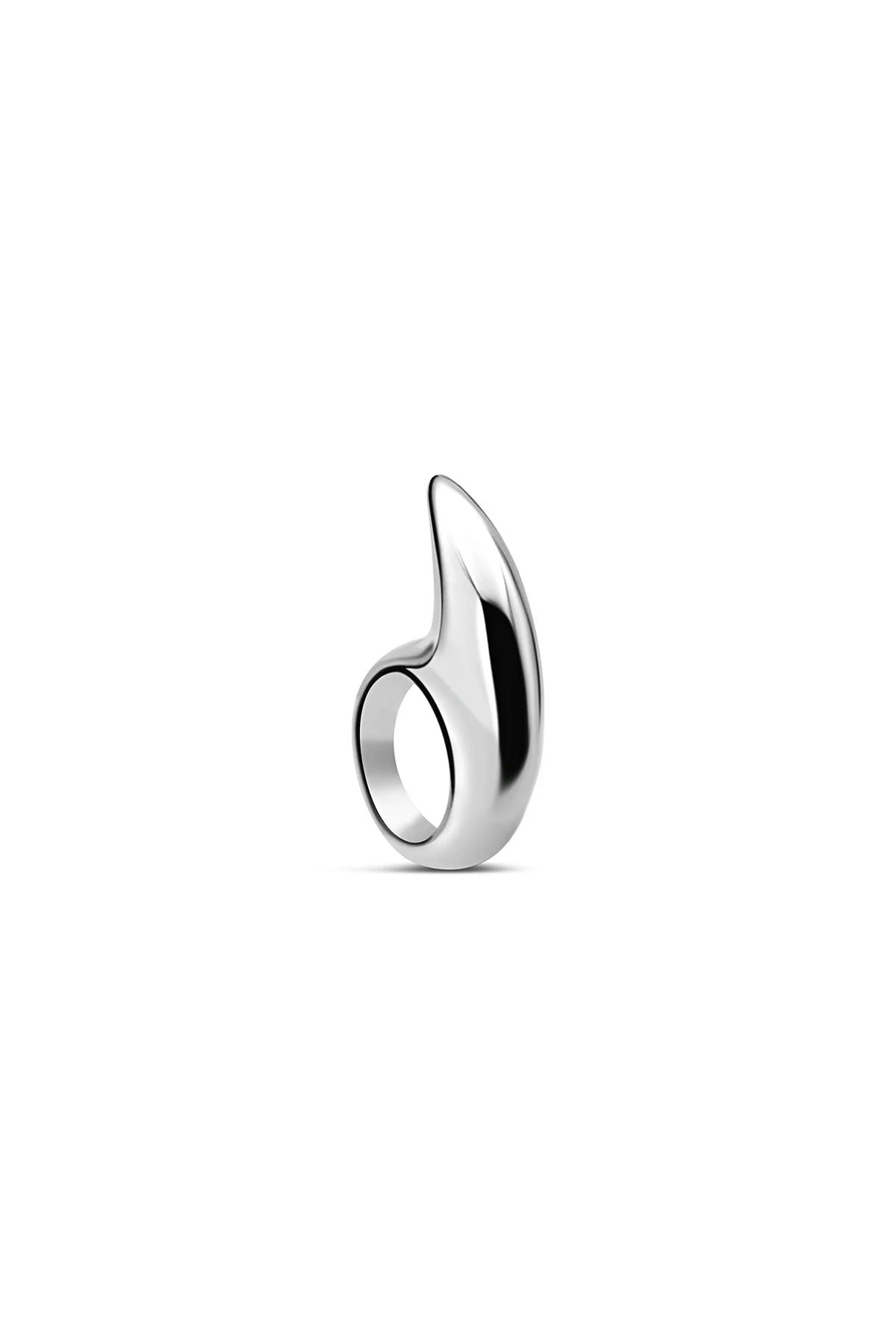 JOVANA DJURIC | LARGE SILVER CRESCENT RING - MAXFIELD LA