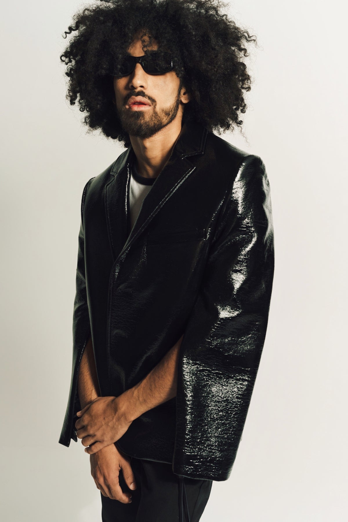 COURRÈGES | ZIPPED SLEEVES VINYL TAILORED JACKET - MAXFIELD LA