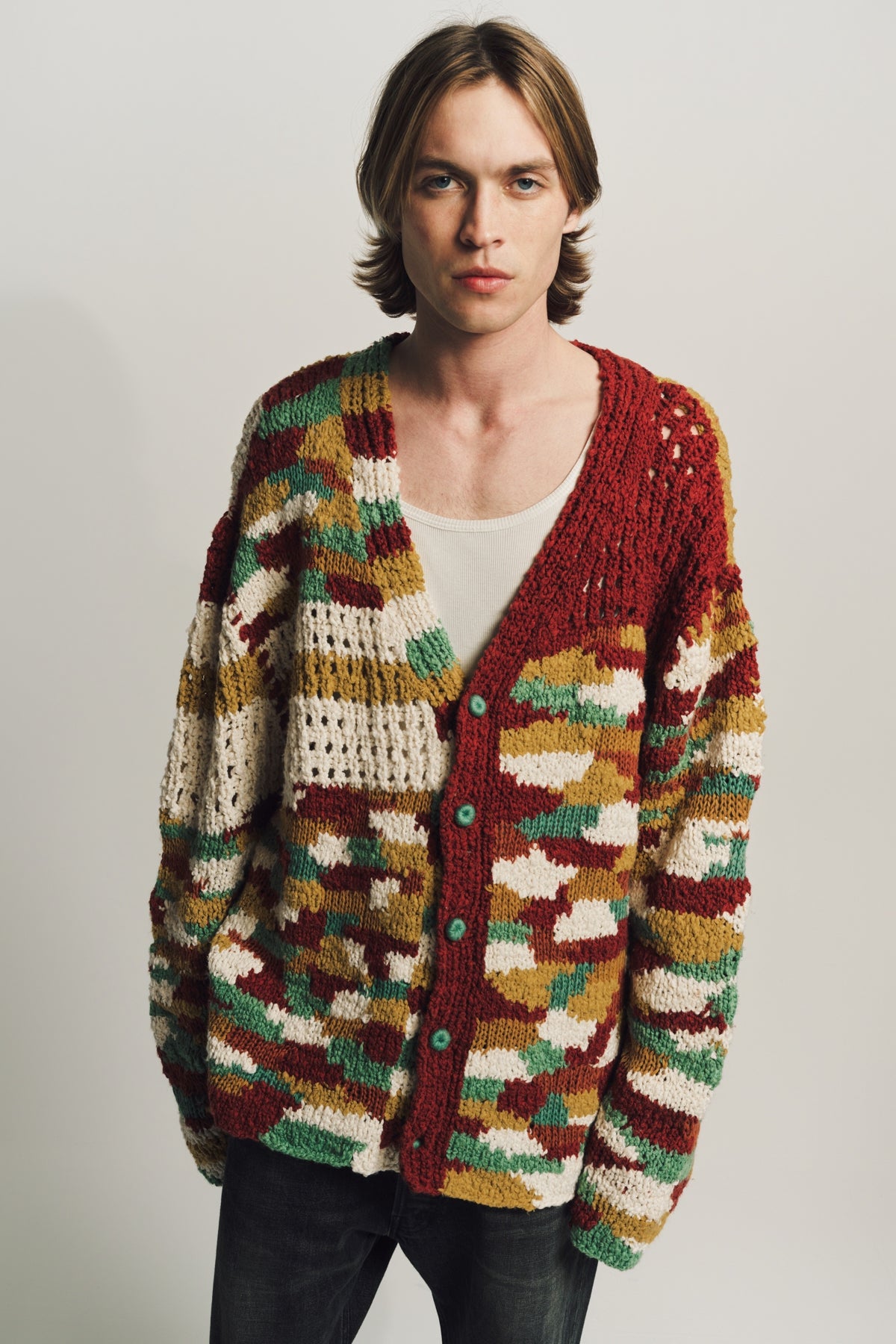 THE ELDER STATESMAN | KNOTTED COTTON CARDIGAN - MAXFIELD LA