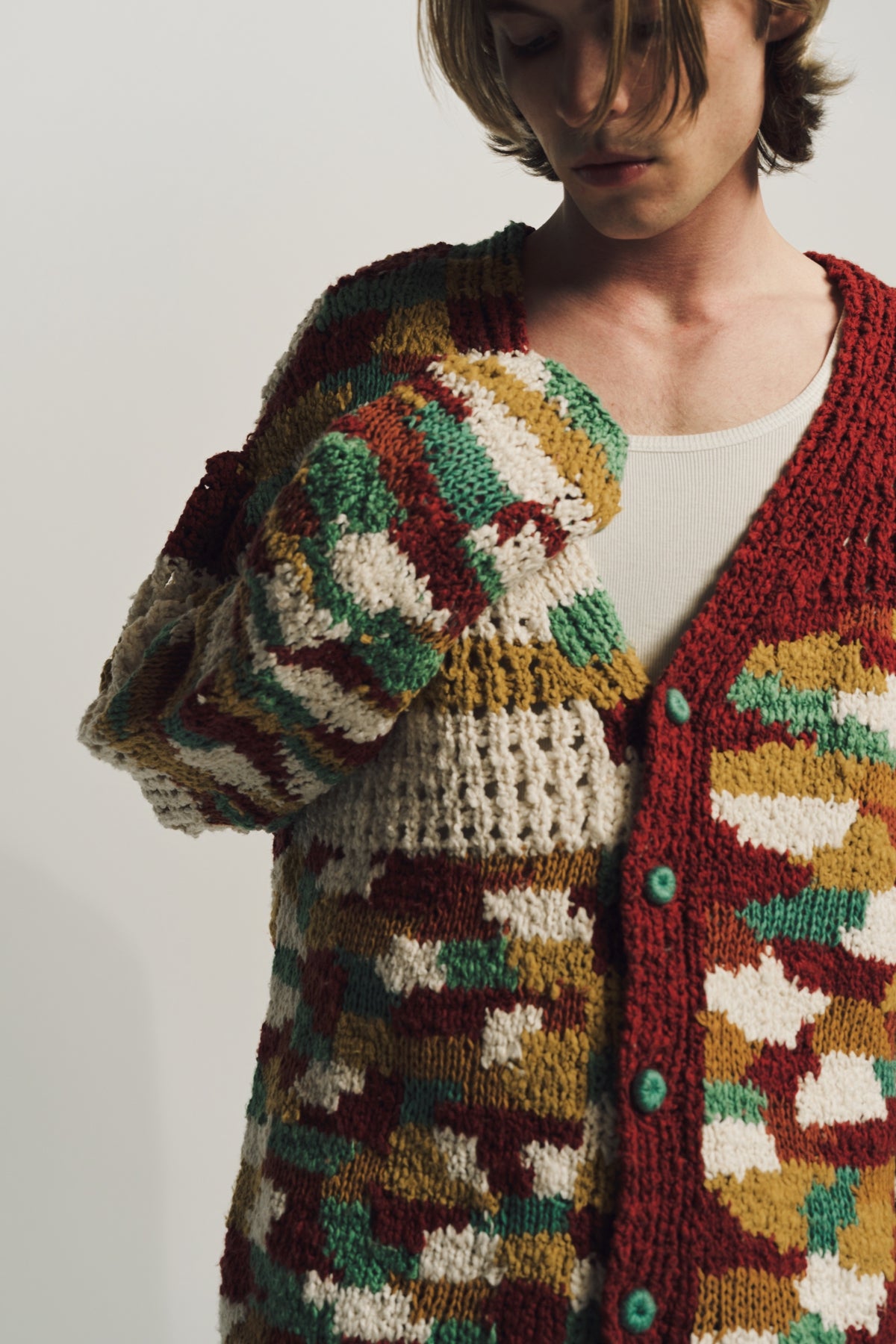 THE ELDER STATESMAN | KNOTTED COTTON CARDIGAN - MAXFIELD LA
