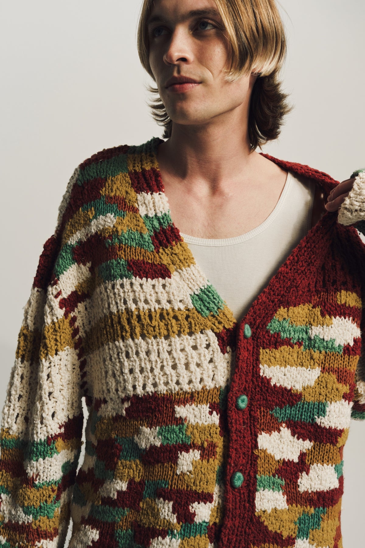 THE ELDER STATESMAN | KNOTTED COTTON CARDIGAN - MAXFIELD LA