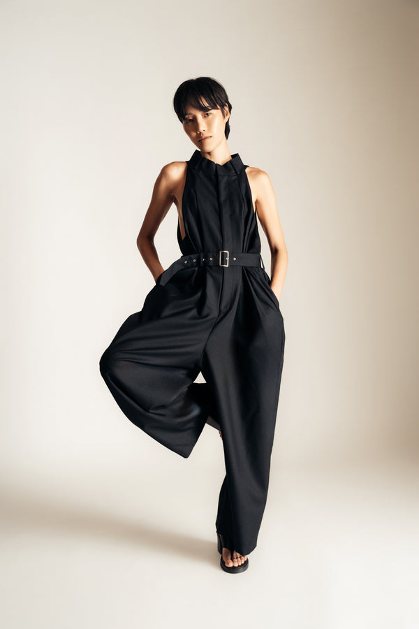 NOIR KEI NINOMIYA | WOOL GABARDINE JUMPSUIT