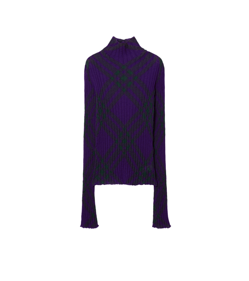 BURBERRY | CHECK MOHAIR BLEND SWEATER