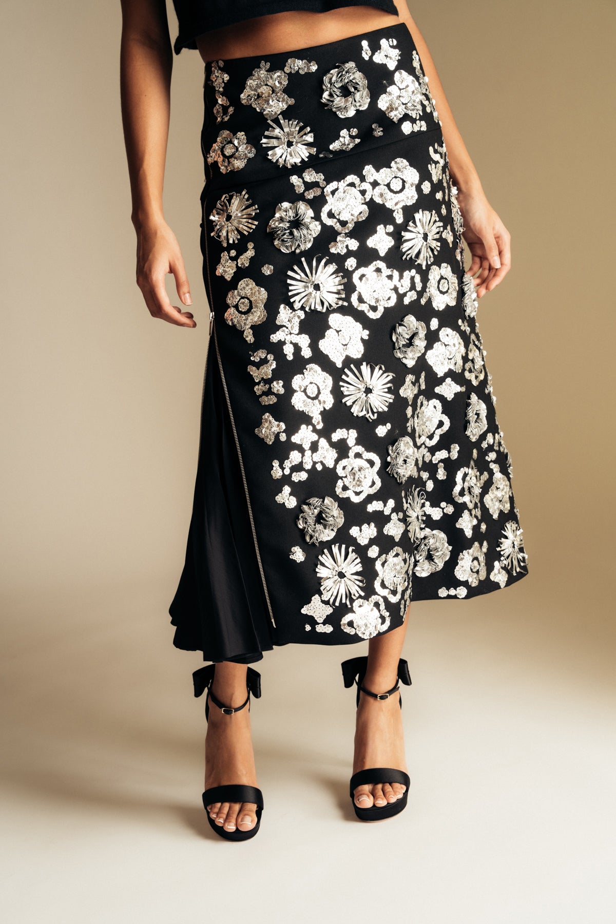 JIL SANDER | EMBROIDERED ASYMMETRICAL SKIRT - MAXFIELD LA