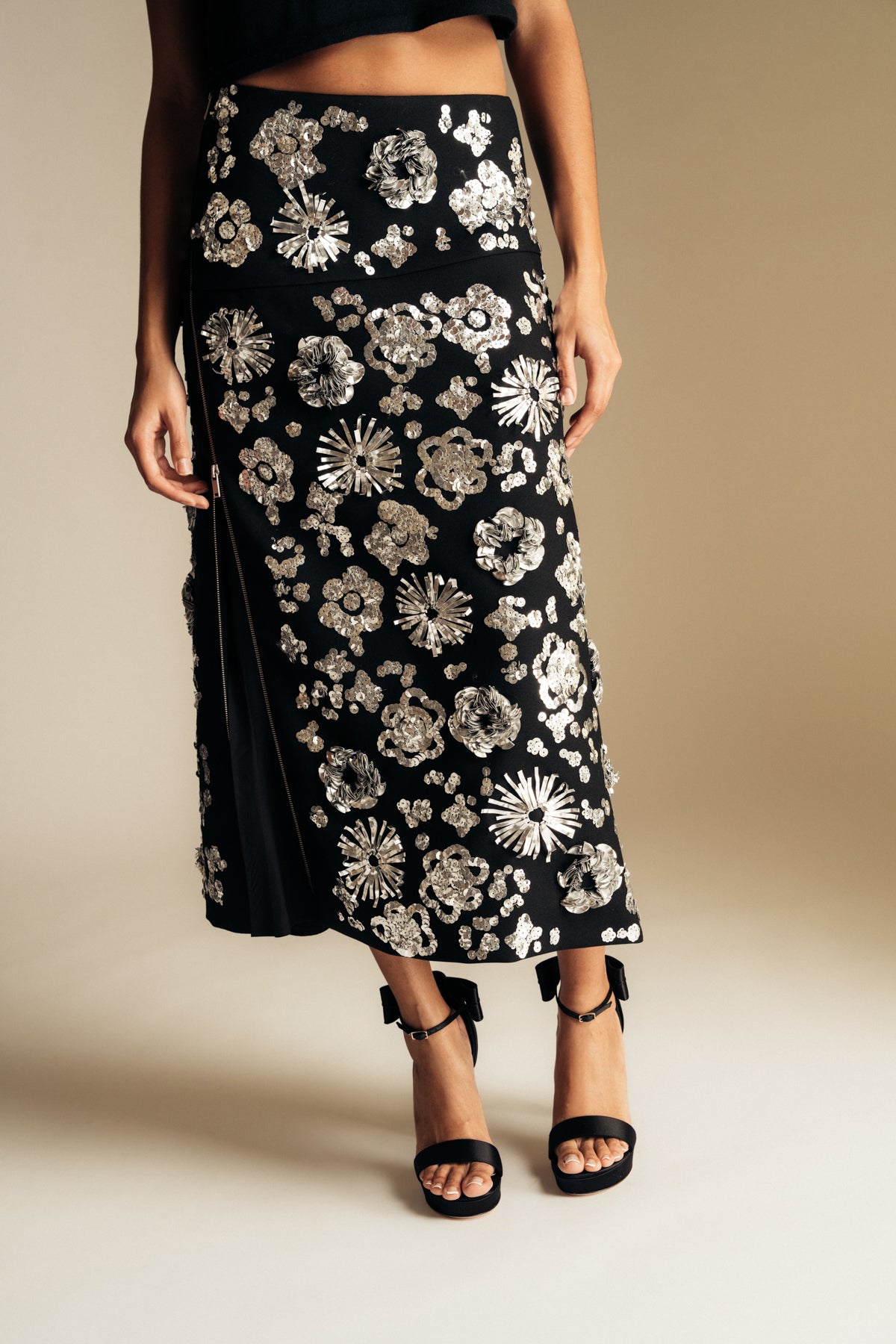 JIL SANDER | EMBROIDERED ASYMMETRICAL SKIRT - MAXFIELD LA