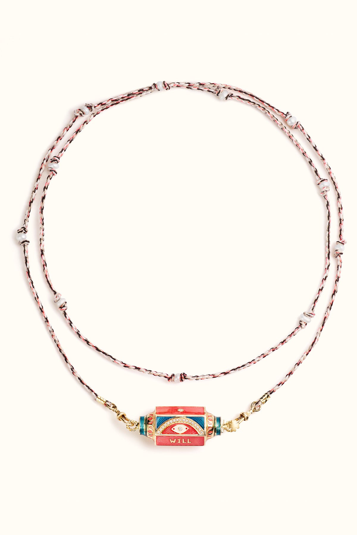 MARIE LICHTENBERG | 14K GOLD EYE WILL PINK NECKLACE