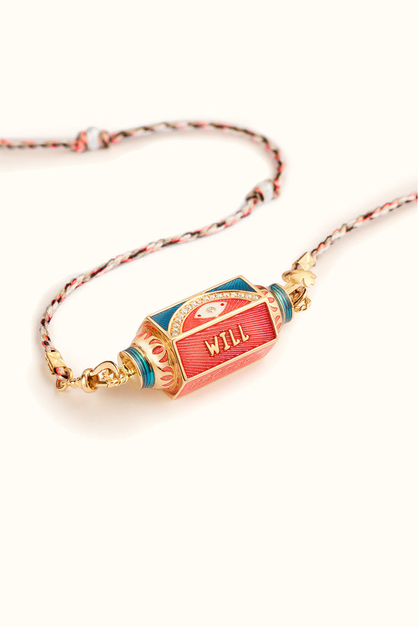 MARIE LICHTENBERG | 14K GOLD EYE WILL PINK NECKLACE