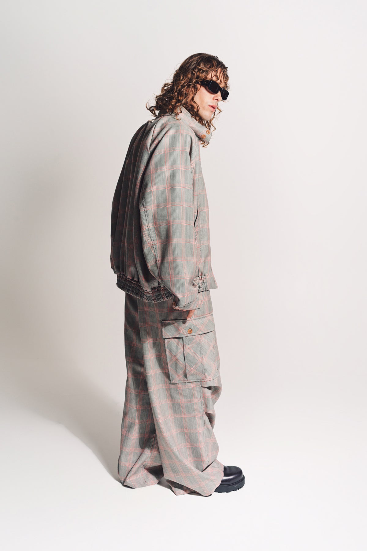MARNI | CHECKED TECH WOOL BOMBER - MAXFIELD LA