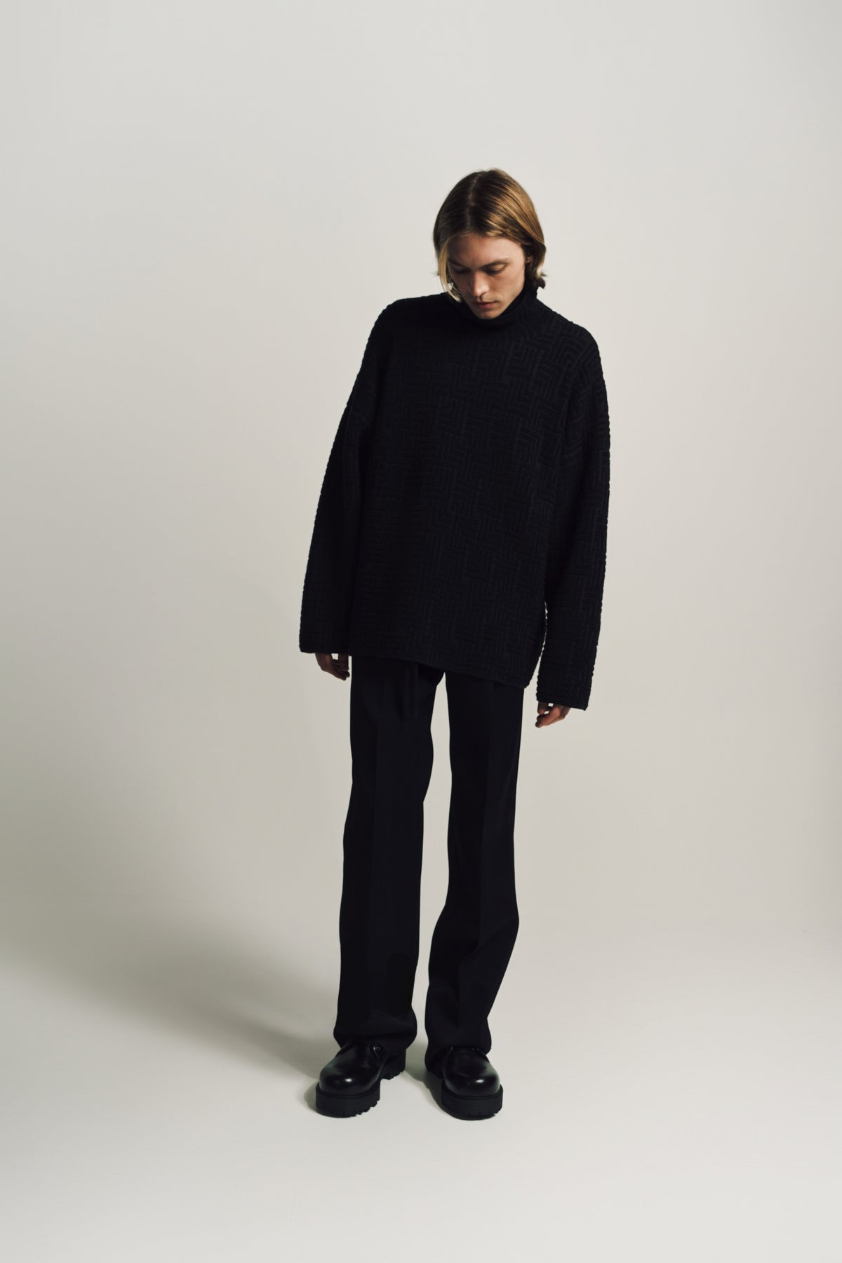 FEAR OF GOD | WOOL JACQUARD HIGH NECK SWEATER - MAXFIELD LA