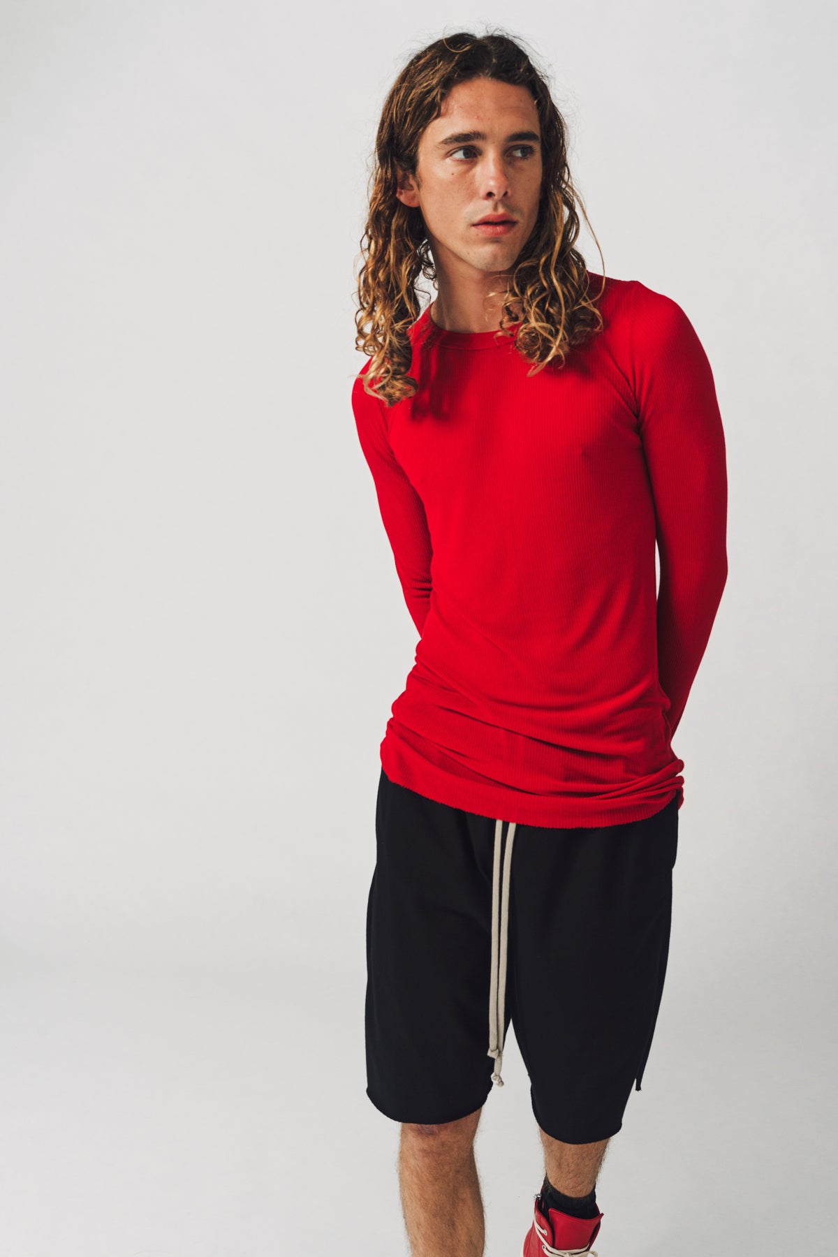 RICK OWENS | RIB LONG SLEEVE TEE - MAXFIELD LA