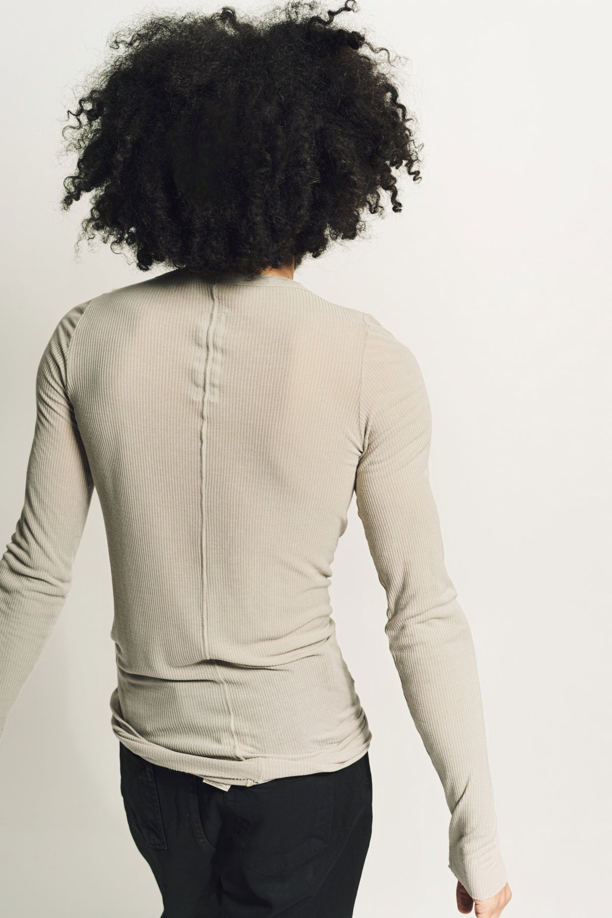 RICK OWENS | RIB LONG SLEEVE TEE - MAXFIELD LA