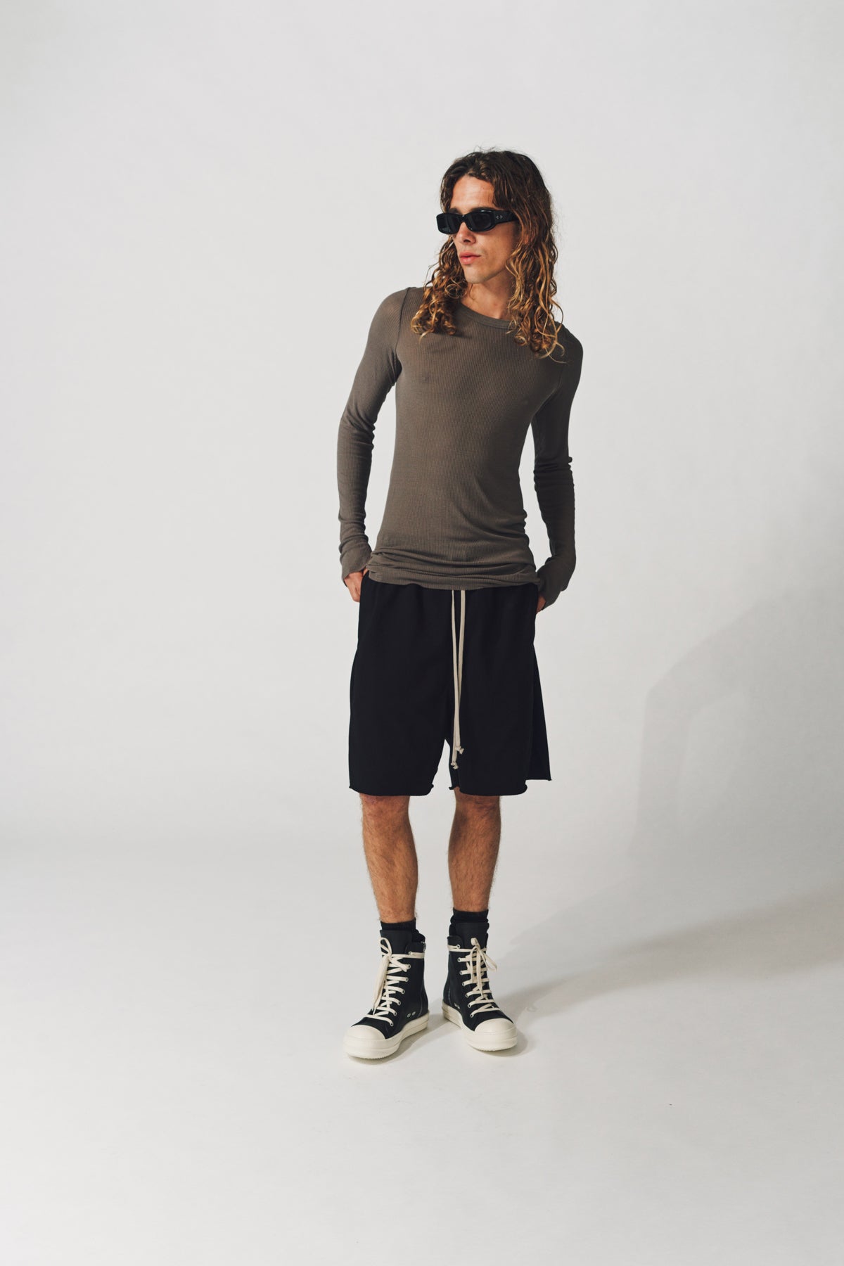 RICK OWENS | RIB LONG SLEEVE TEE