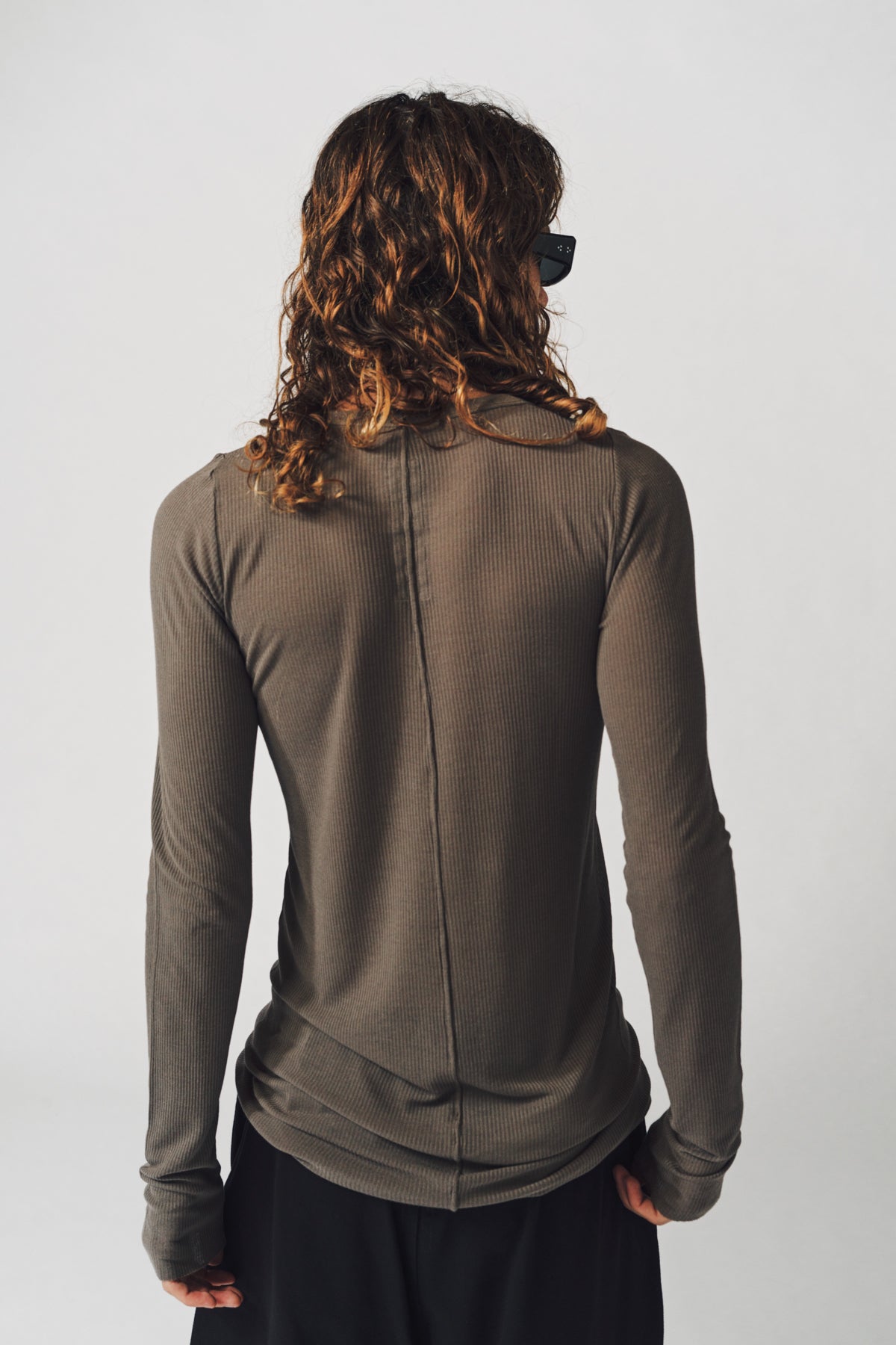 RICK OWENS | RIB LONG SLEEVE TEE - MAXFIELD LA