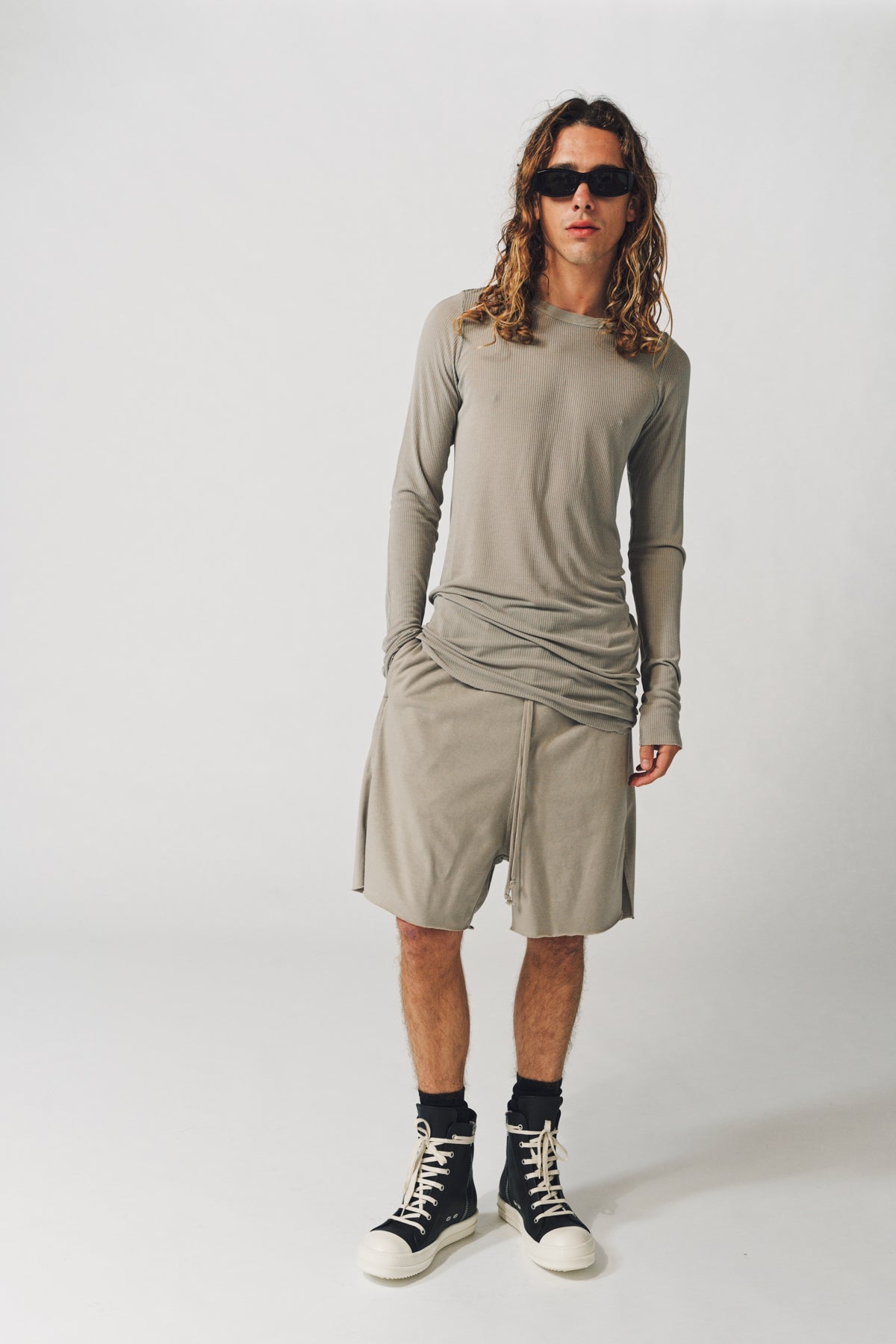 RICK OWENS | RIB LONG SLEEVE TEE