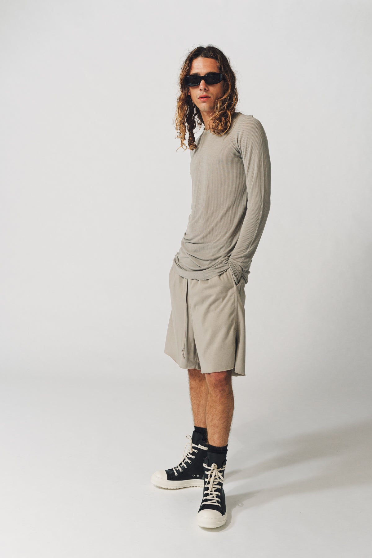 RICK OWENS | RIB LONG SLEEVE TEE