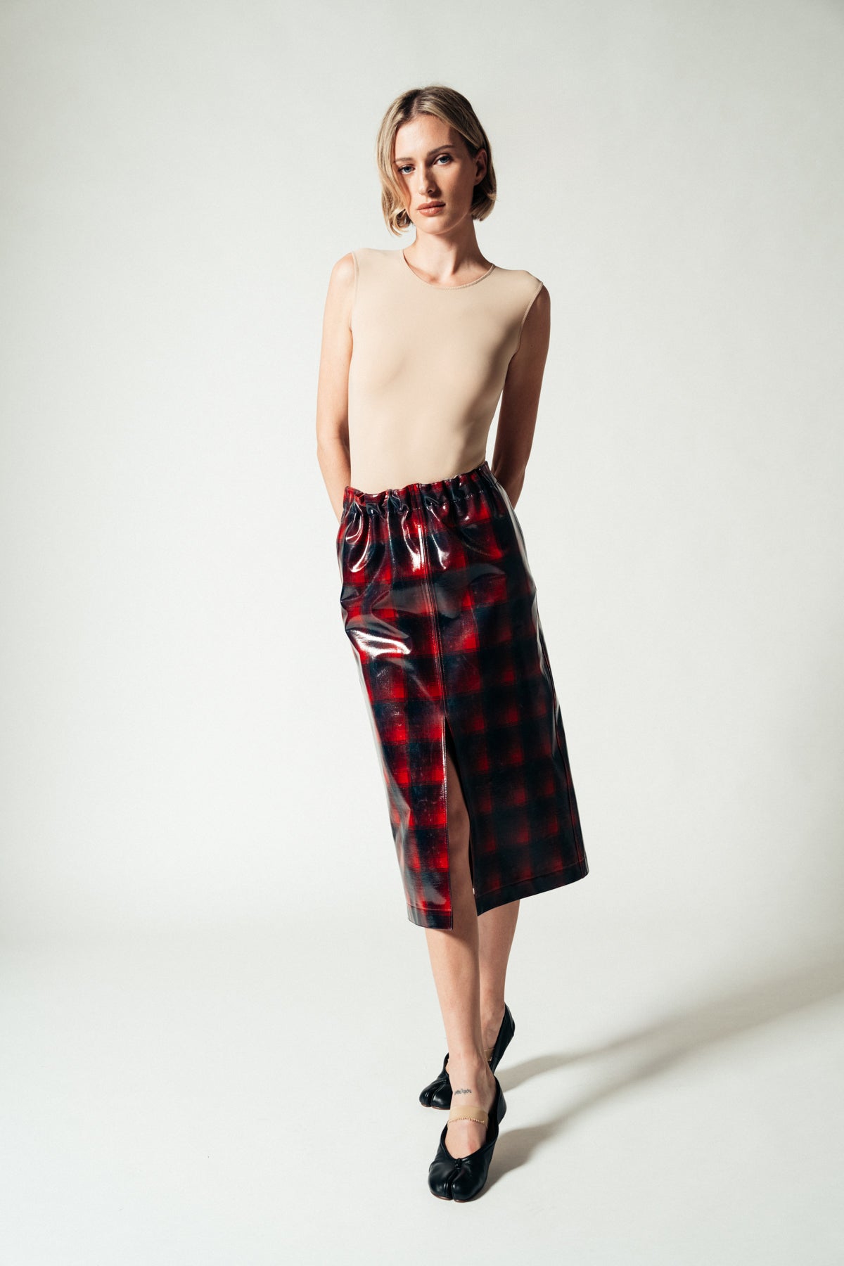 MAISON MARGIELA | PENDLETON COATED WOOL SKIRT - MAXFIELD LA