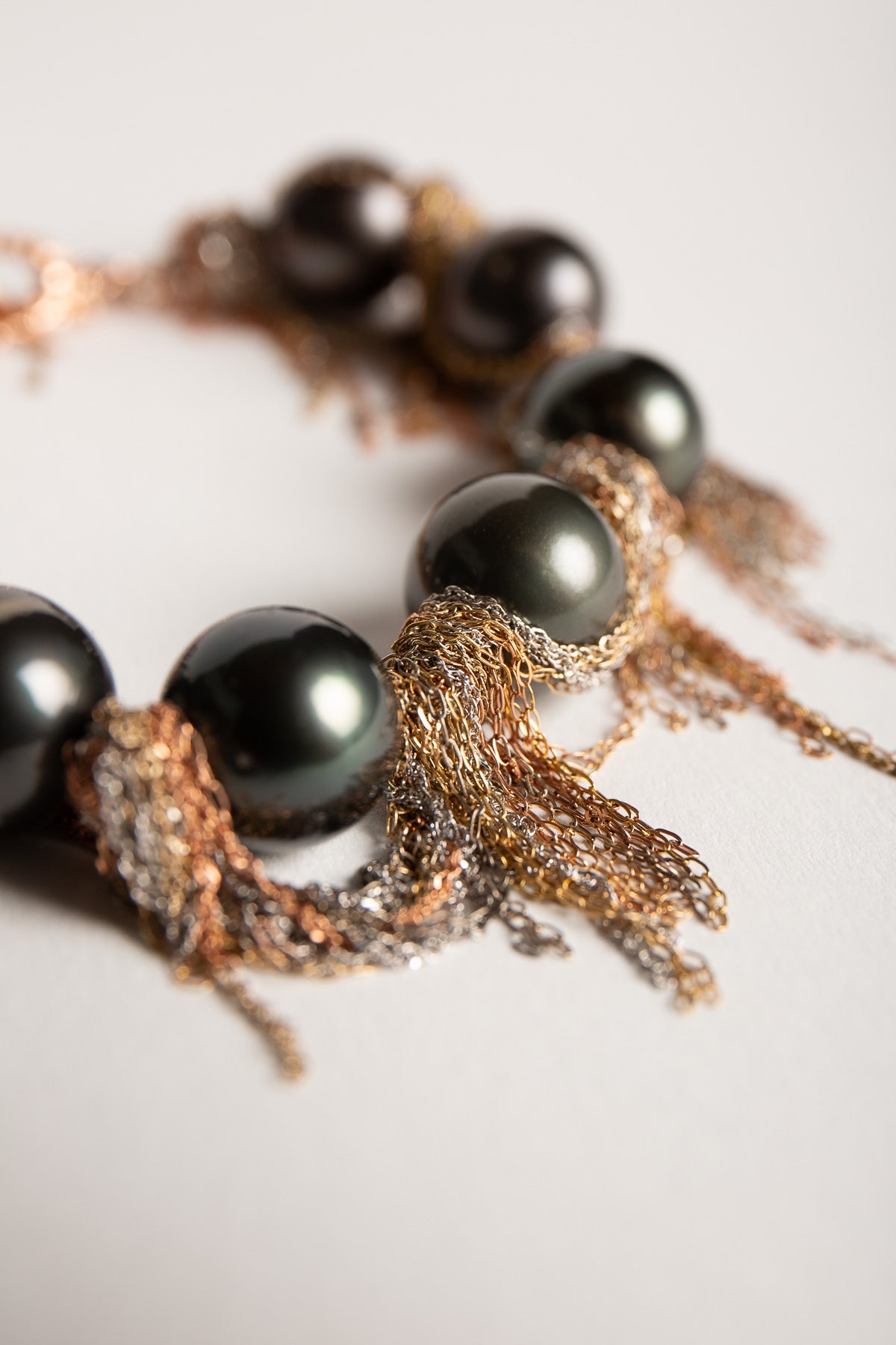 MARTIN BERNSTEIN | GOLD FRINGE BLACK PEARL BRACELET - MAXFIELD LA