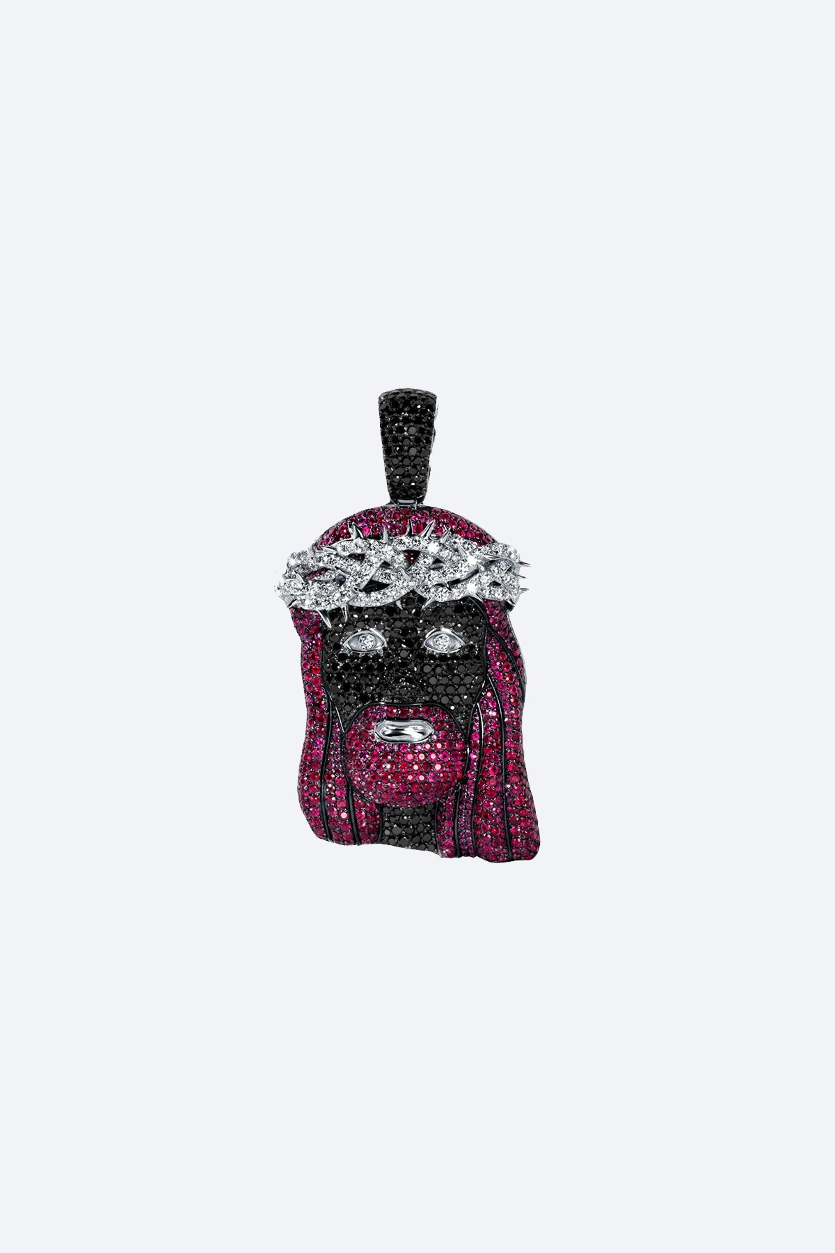 ALEX MOSS | LARGE CLASSIC JESUS PIECE - BLACK & RUBY - MAXFIELD LA