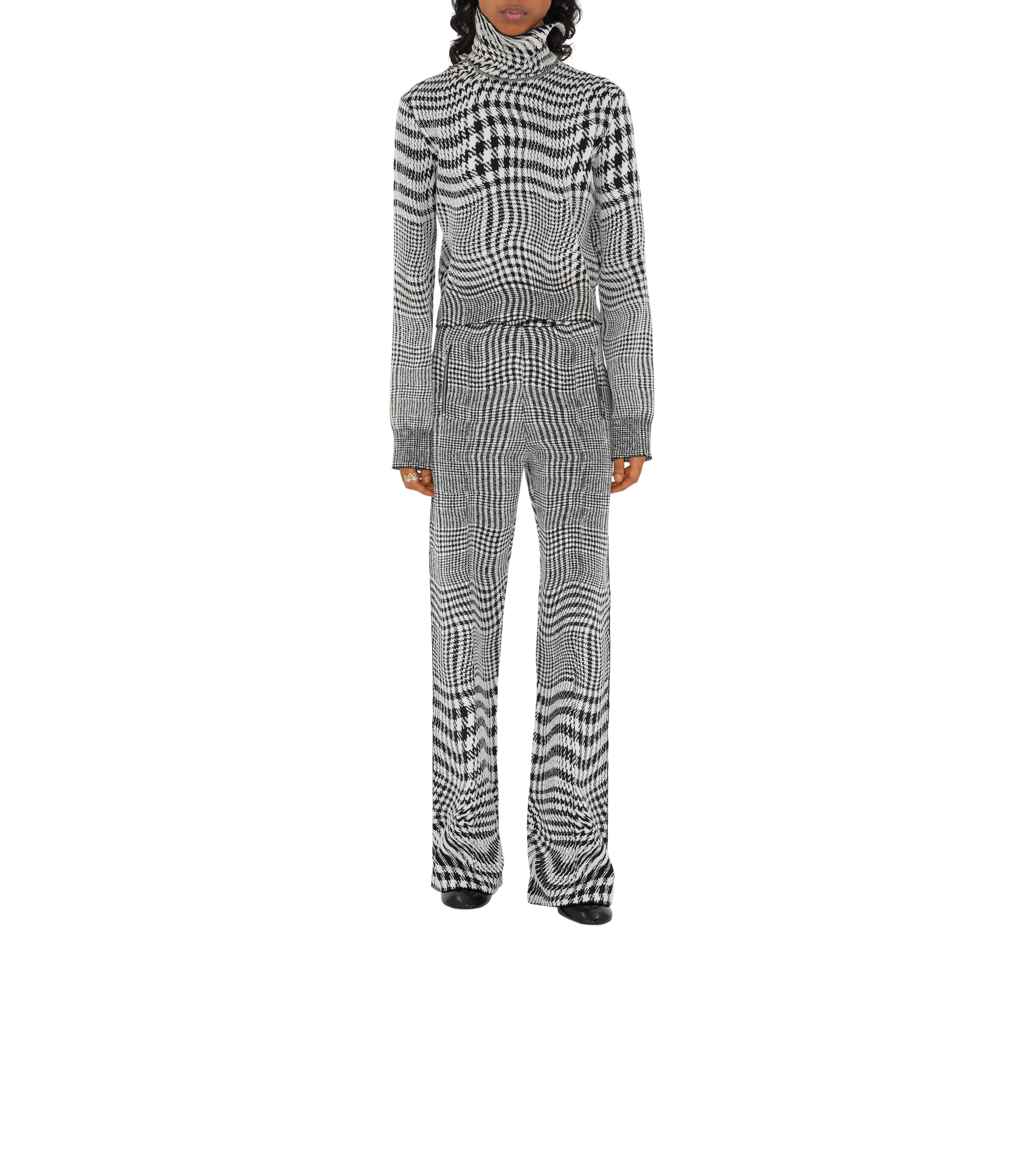 BURBERRY | WARPED HOUNDSTOOTH WOOL BLEND TROUSERS - MAXFIELD LA