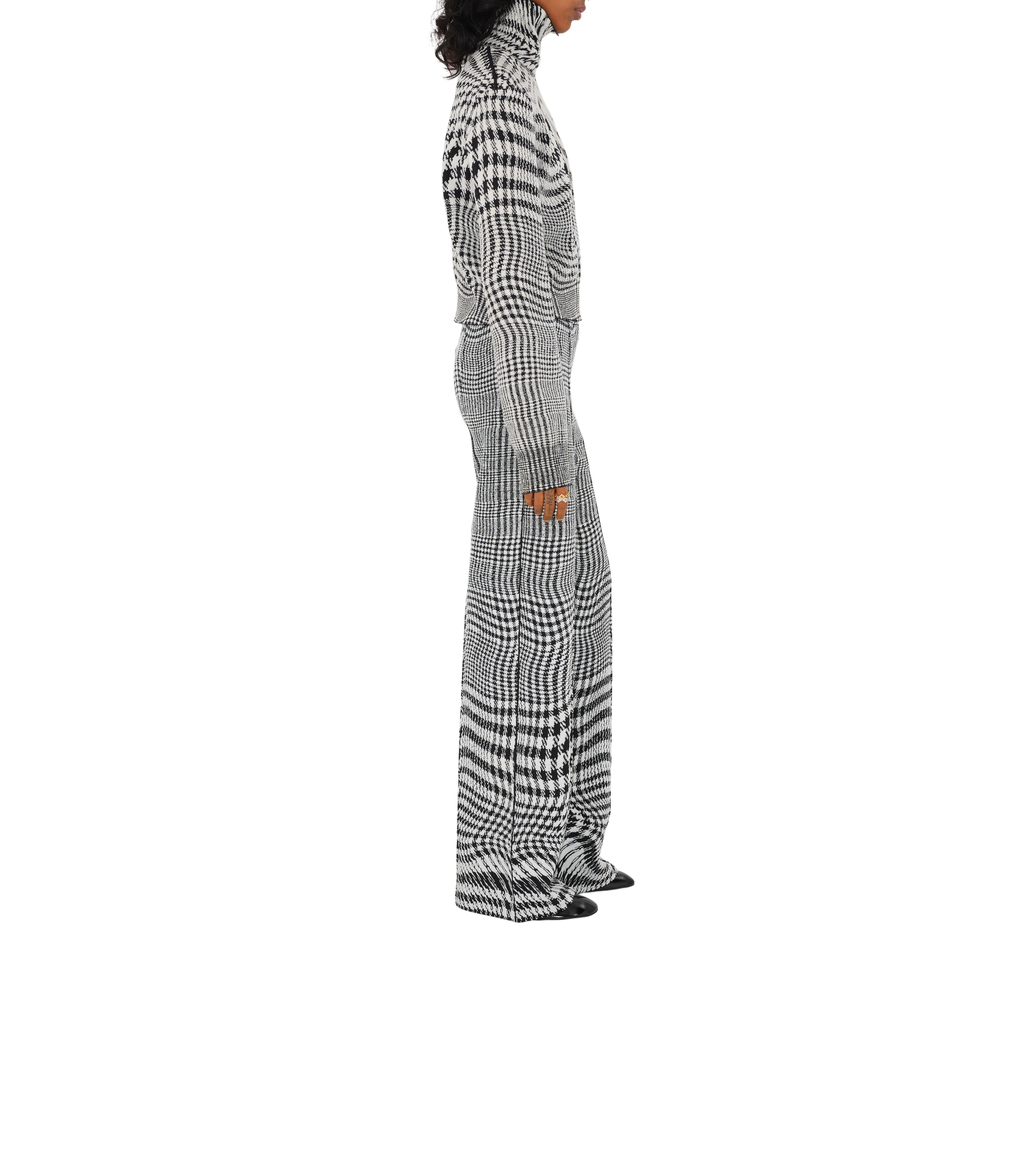 BURBERRY | WARPED HOUNDSTOOTH WOOL BLEND TROUSERS - MAXFIELD LA