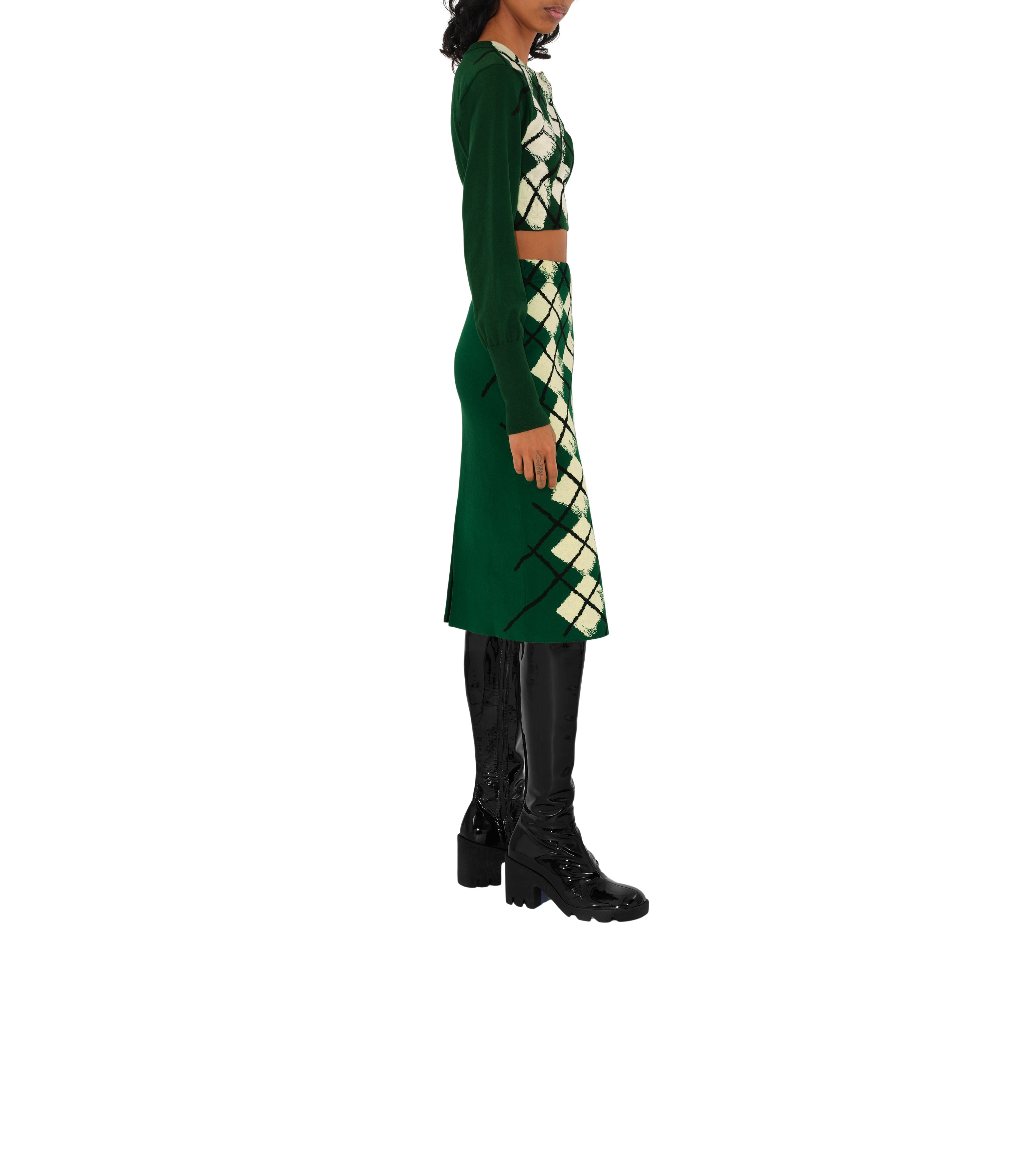 BURBERRY | ARGYLE COTTON SKIRT