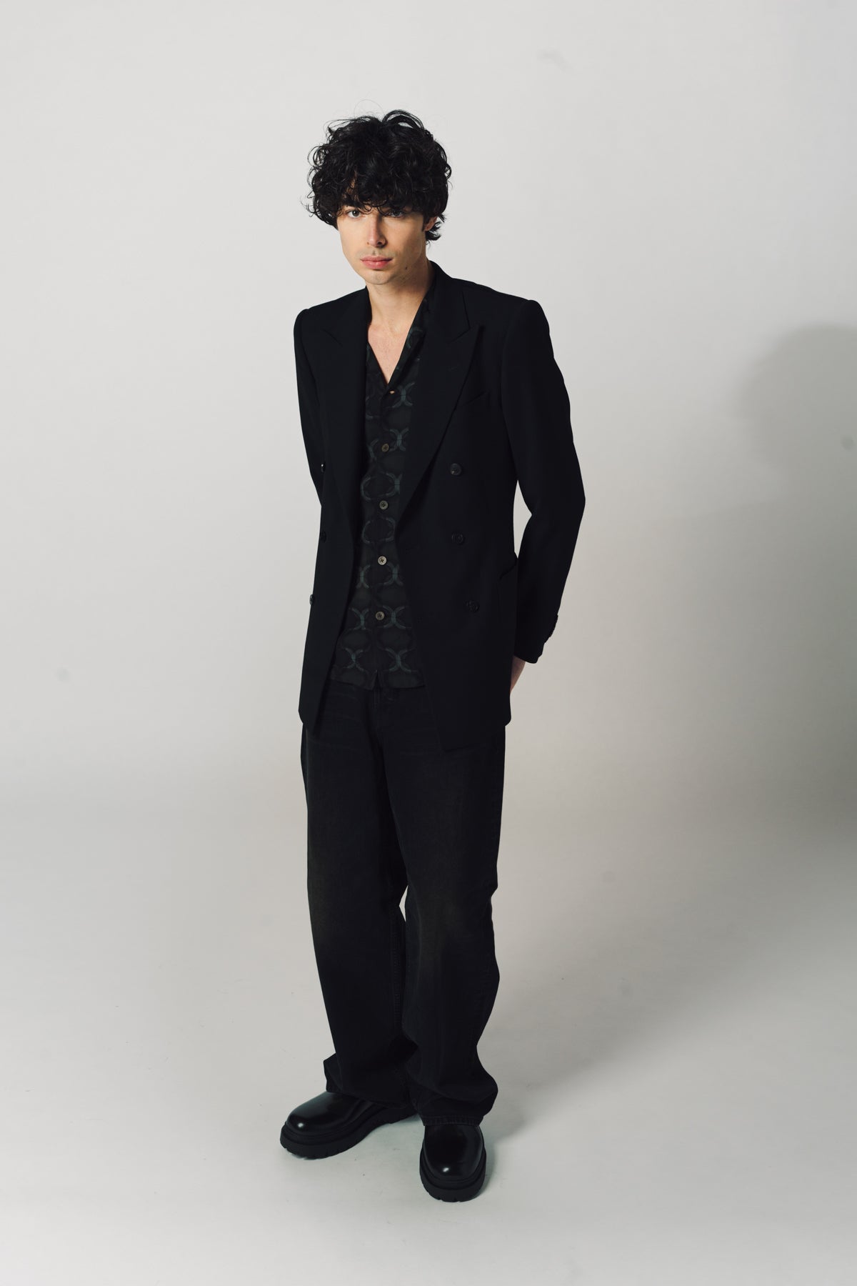 DRIES VAN NOTEN | DRAPY WOOL DOUBLE BREASTED JACKET - MAXFIELD LA