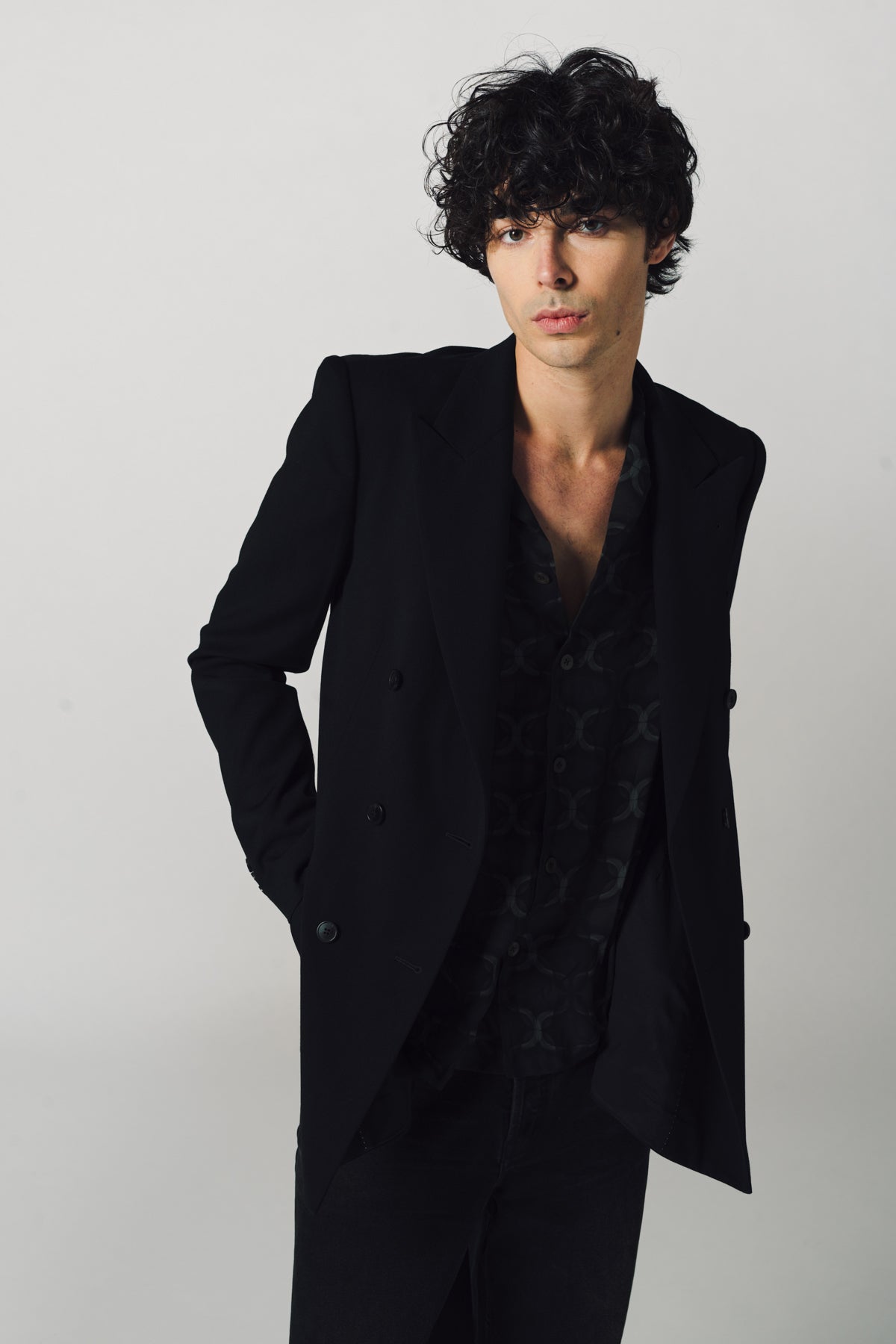 DRIES VAN NOTEN | DRAPY WOOL DOUBLE BREASTED JACKET - MAXFIELD LA