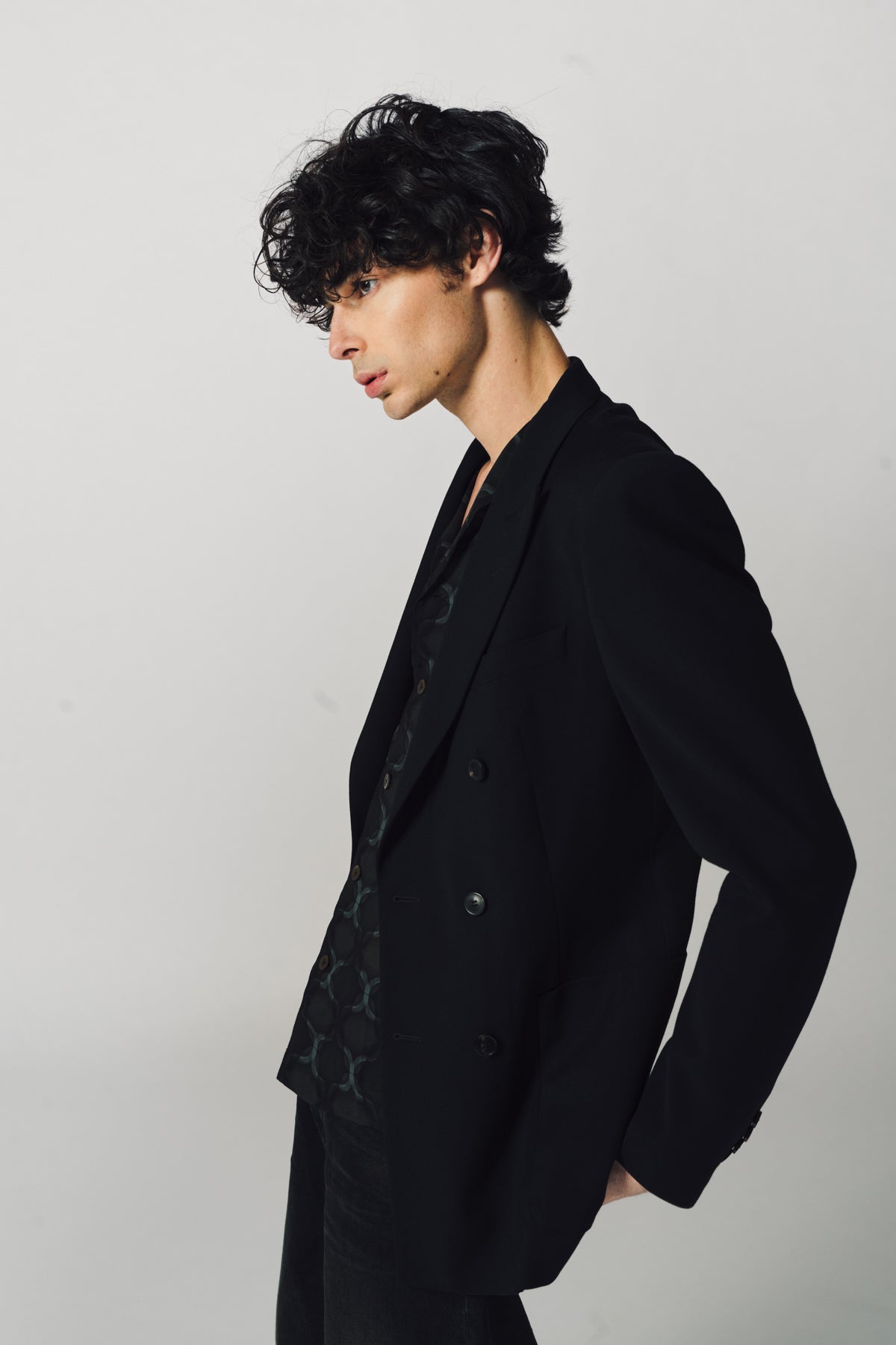 DRIES VAN NOTEN | DRAPY WOOL DOUBLE BREASTED JACKET - MAXFIELD LA
