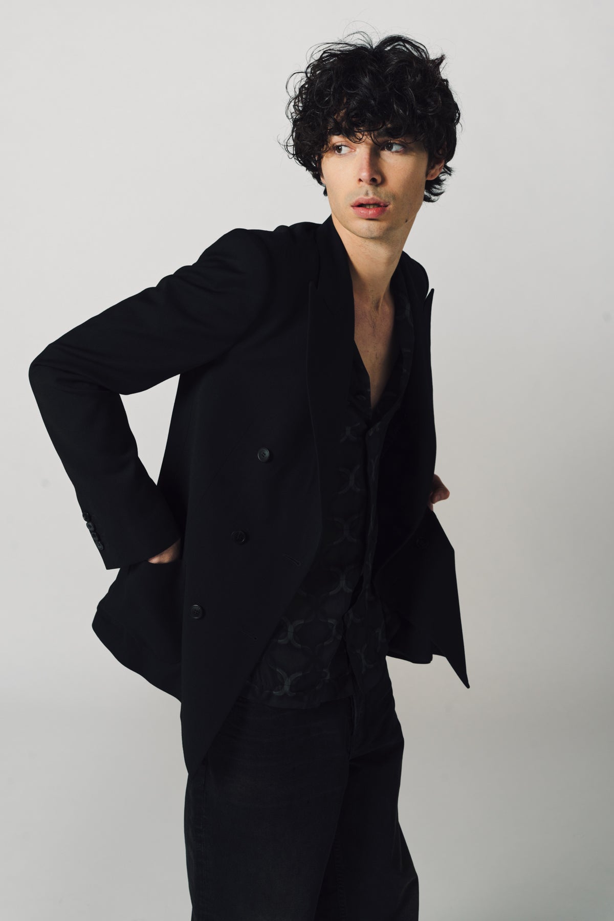 DRIES VAN NOTEN | DRAPY WOOL DOUBLE BREASTED JACKET - MAXFIELD LA