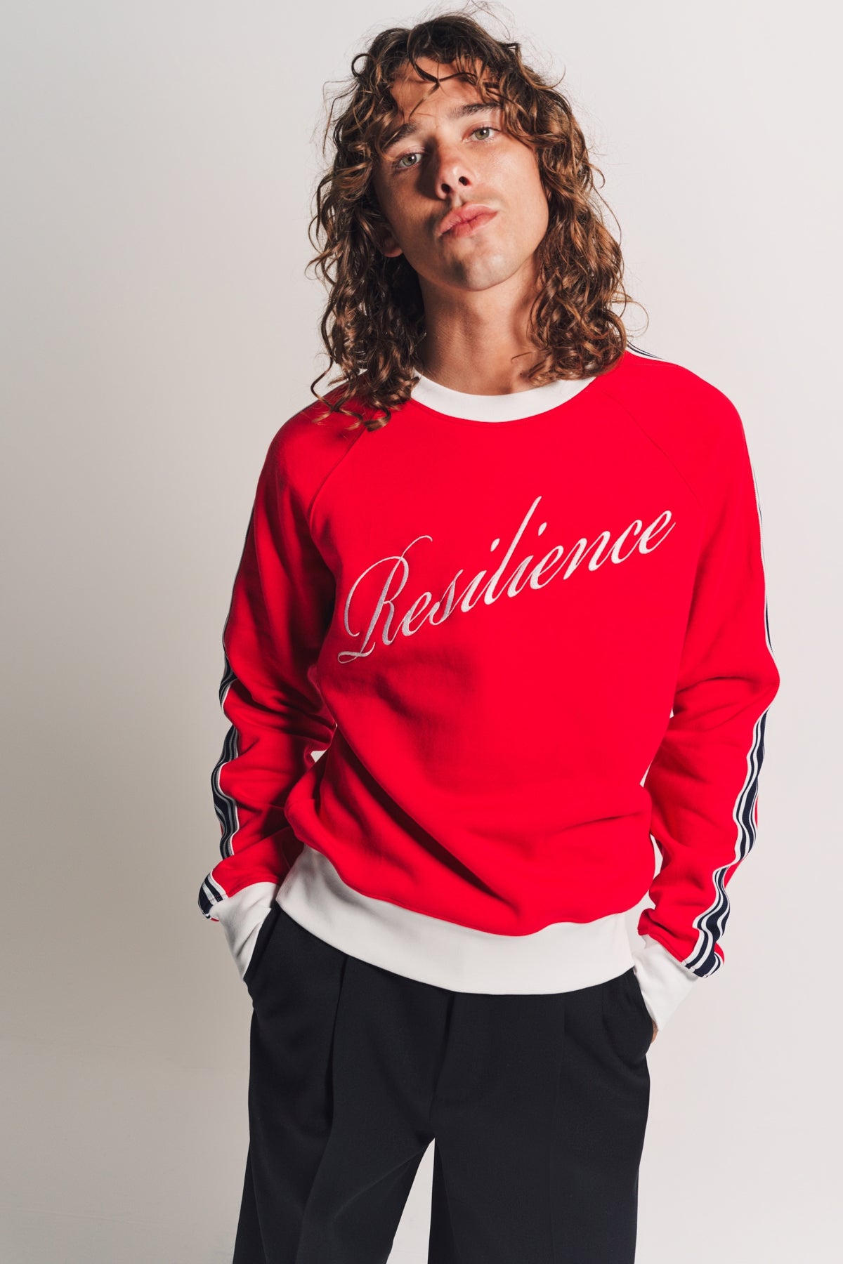  Wales Bonner レッド トレーナー WALES BONNER | RESILIENCE CREWNECK