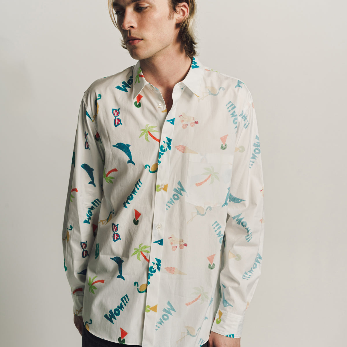 COMME DES GARCONS HOMME PLUS | BROAD PRINTED LONG SLEEVE SHIRT
