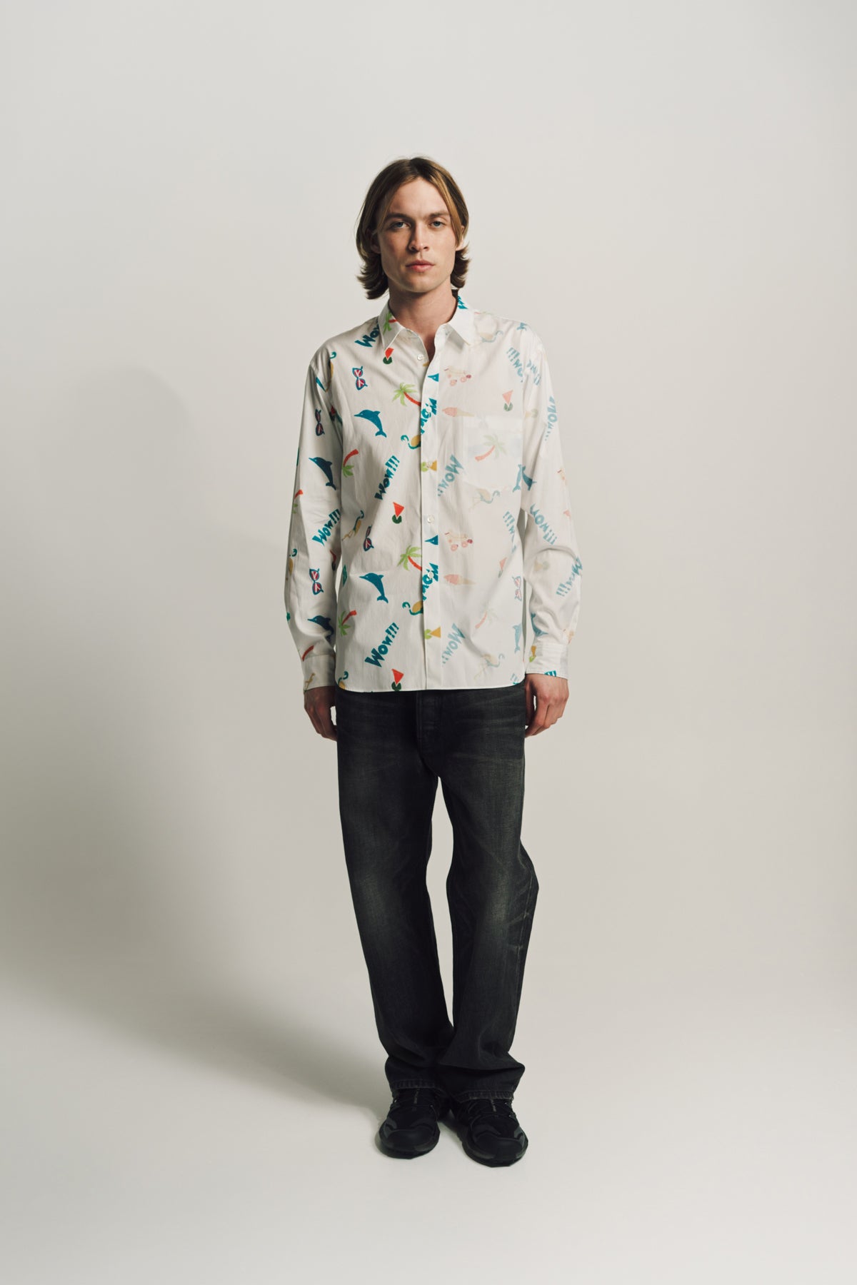 COMME DES GARCONS HOMME PLUS | BROAD PRINTED LONG SLEEVE SHIRT - MAXFIELD LA