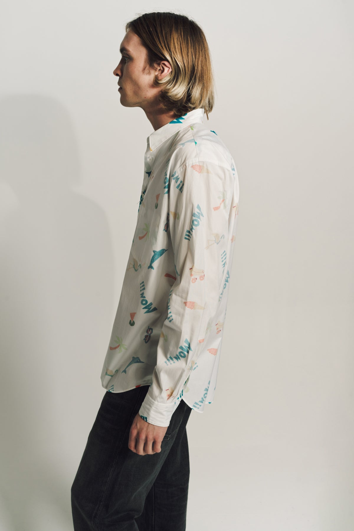 COMME DES GARCONS HOMME PLUS | BROAD PRINTED LONG SLEEVE SHIRT - MAXFIELD LA