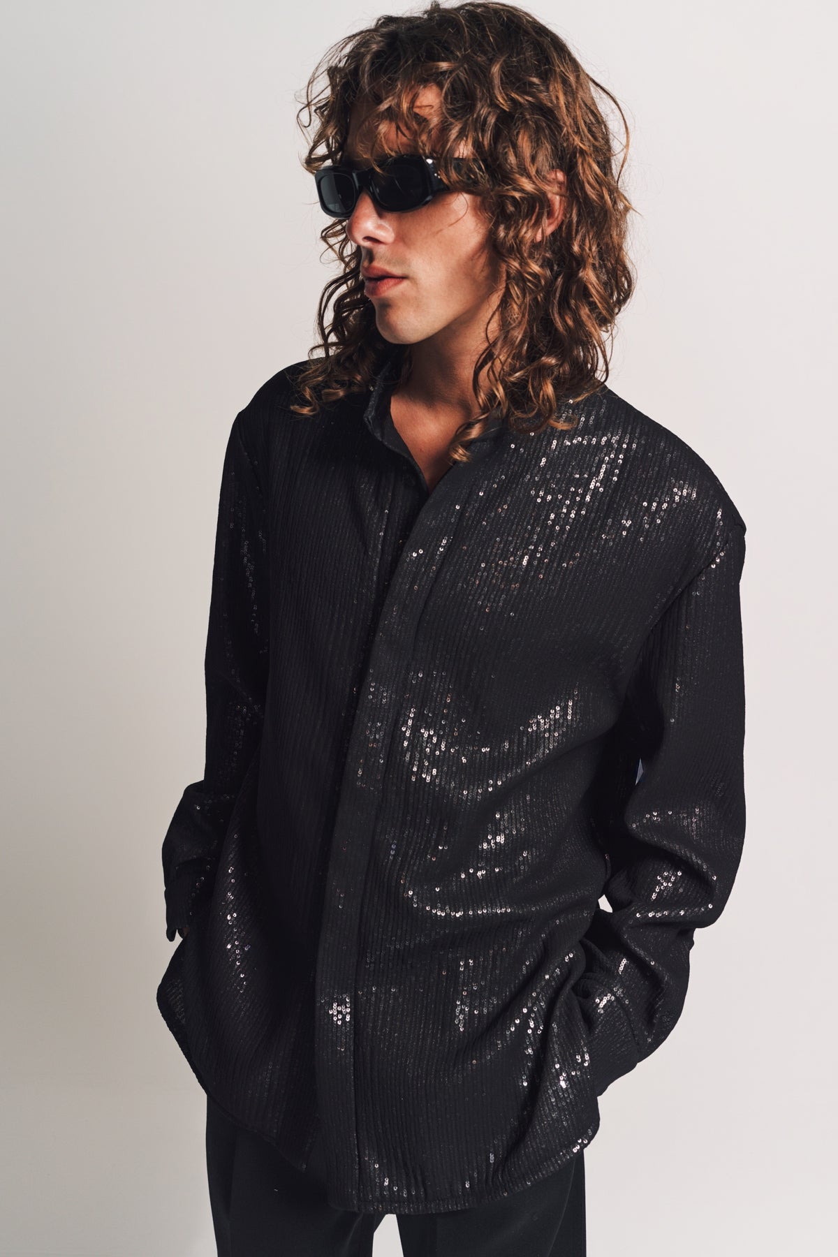 AMIRI | LONG SLEEVE SEQUINED SHIRT - MAXFIELD LA