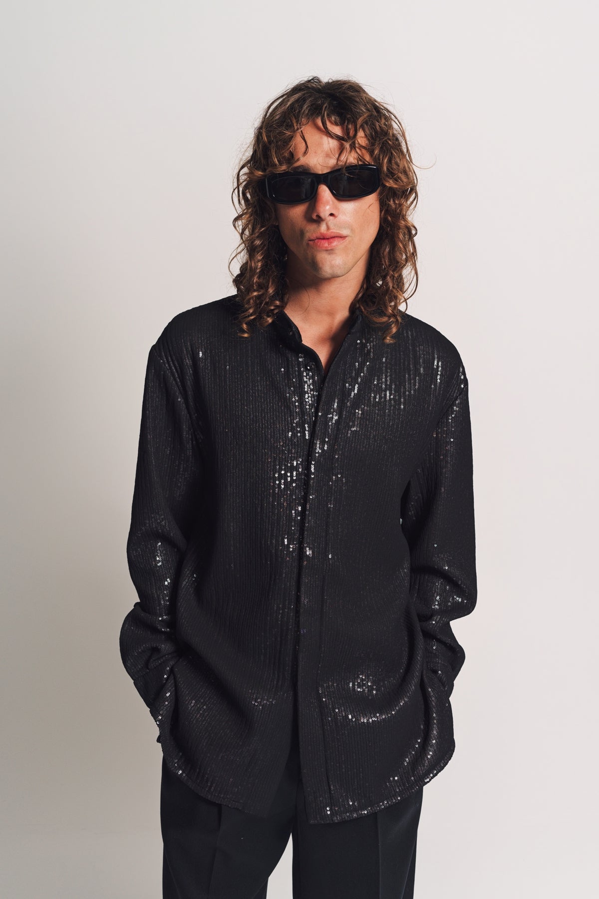 AMIRI | LONG SLEEVE SEQUINED SHIRT - MAXFIELD LA