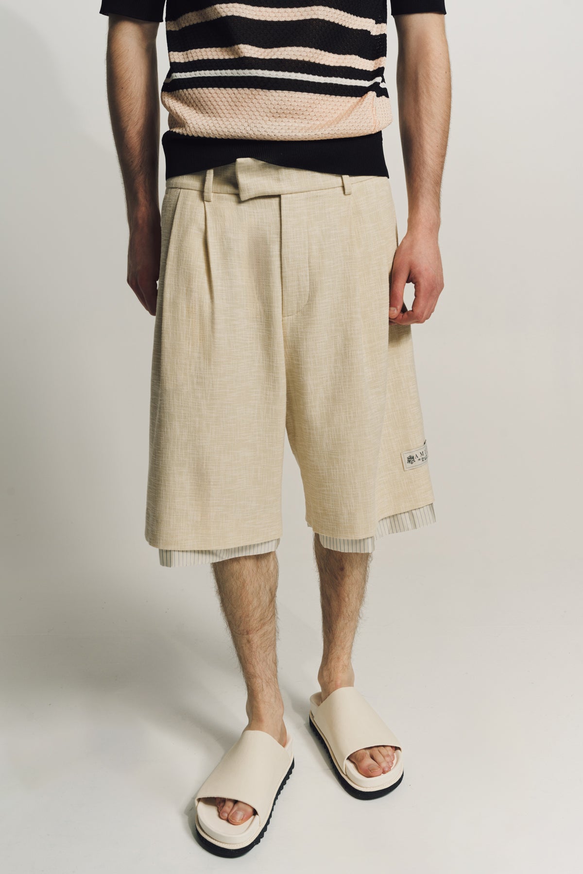 AMIRI | CROSS HATCH SKATER SHORTS - MAXFIELD LA