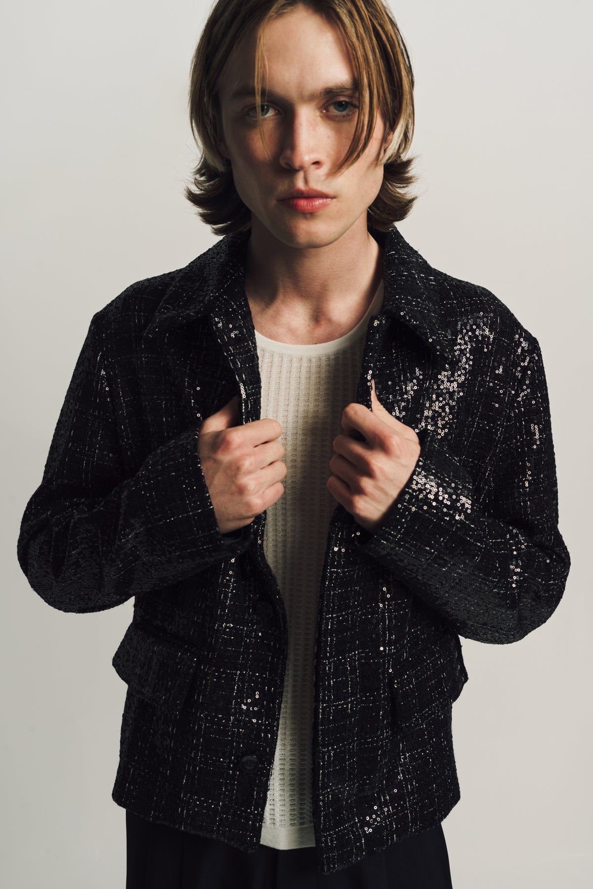 AMIRI | SEQUINED CROPPED CAR COAT - MAXFIELD LA