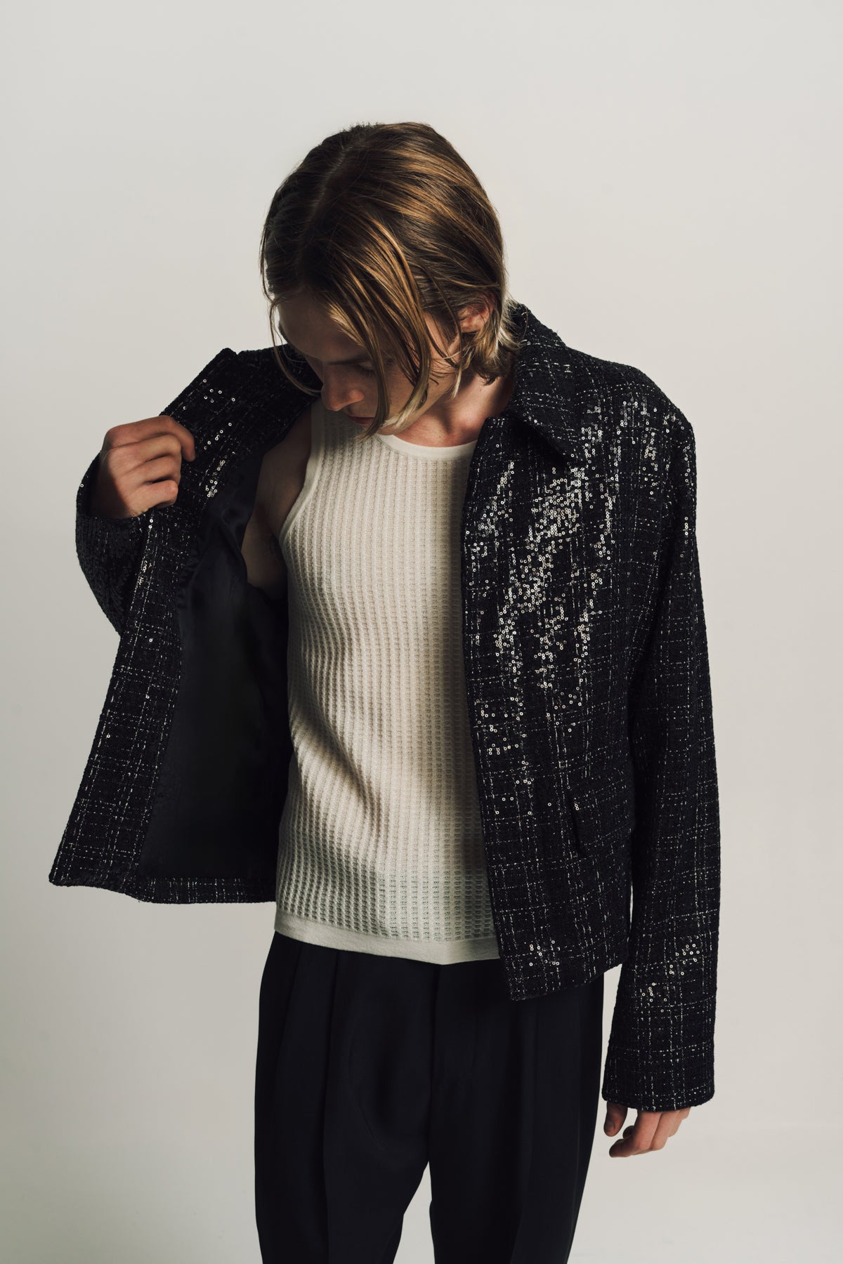 AMIRI | SEQUINED CROPPED CAR COAT - MAXFIELD LA