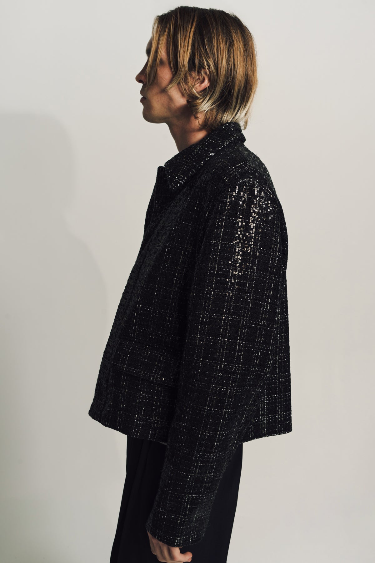 AMIRI | SEQUINED CROPPED CAR COAT - MAXFIELD LA