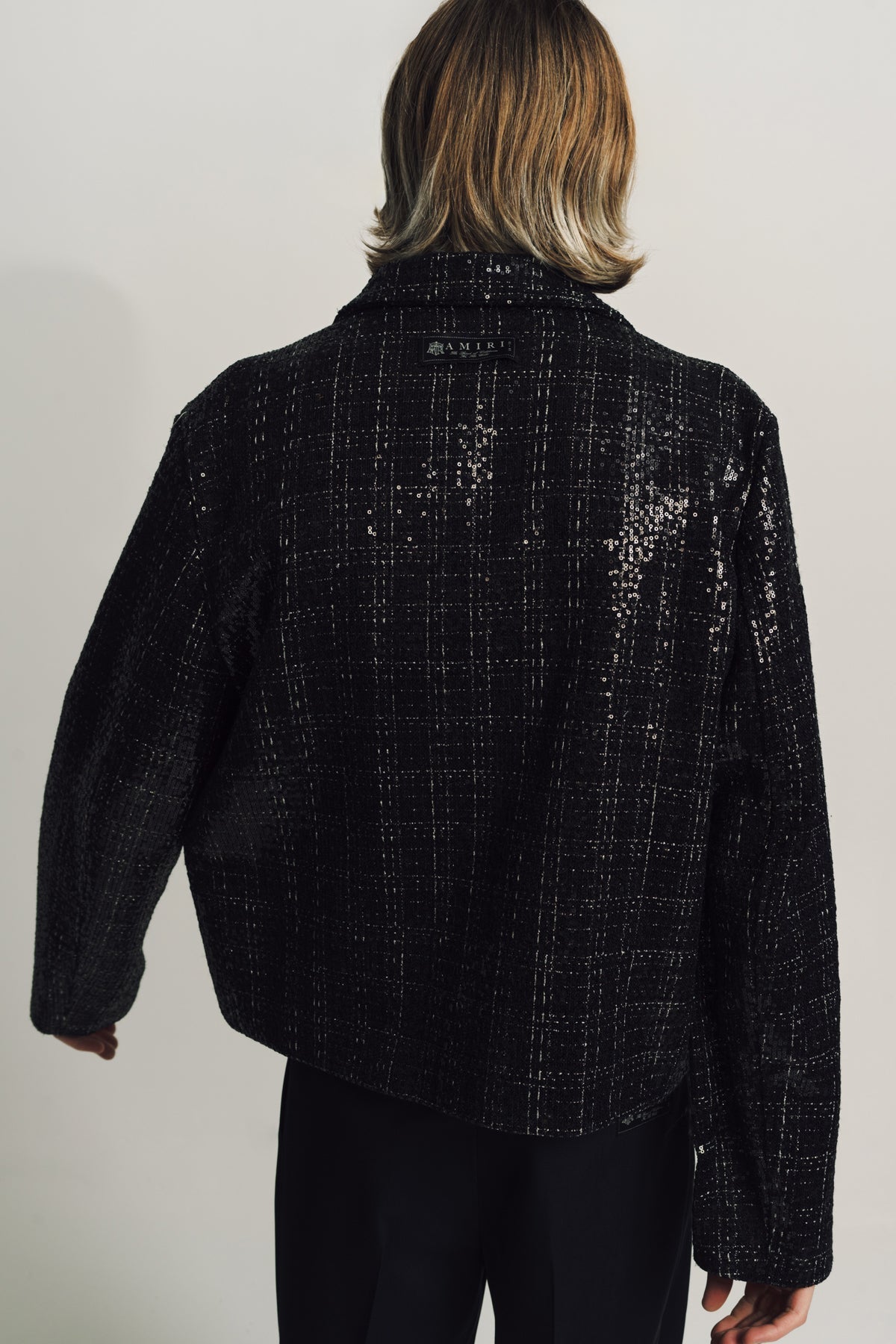 AMIRI | SEQUINED CROPPED CAR COAT - MAXFIELD LA