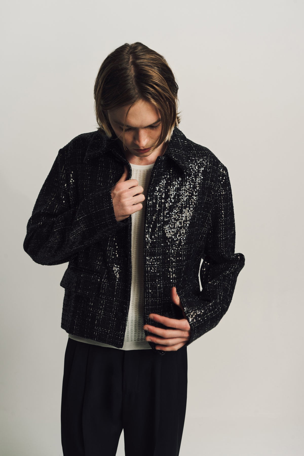 AMIRI | SEQUINED CROPPED CAR COAT - MAXFIELD LA