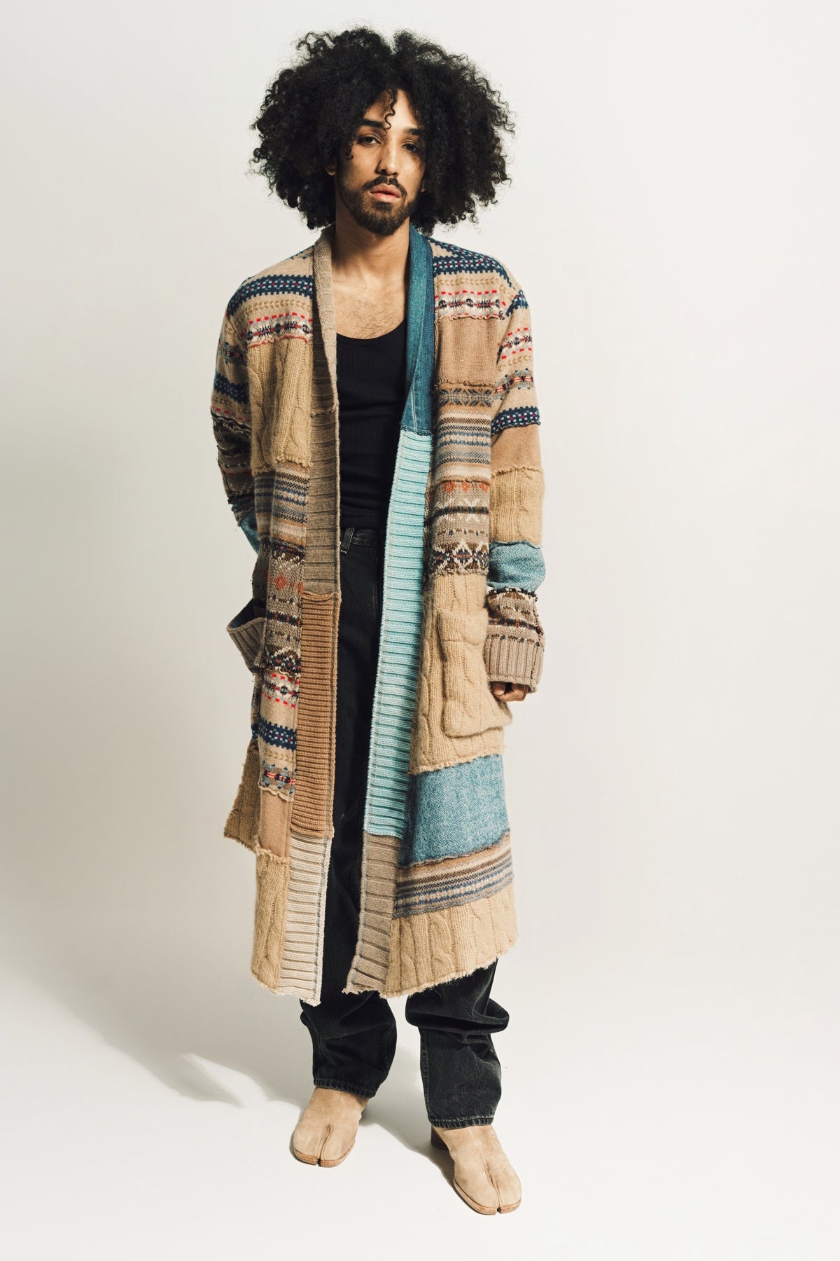 GREG LAUREN | FAIRISLE STITCHWORK LONG GL1 SWEATER - MAXFIELD LA
