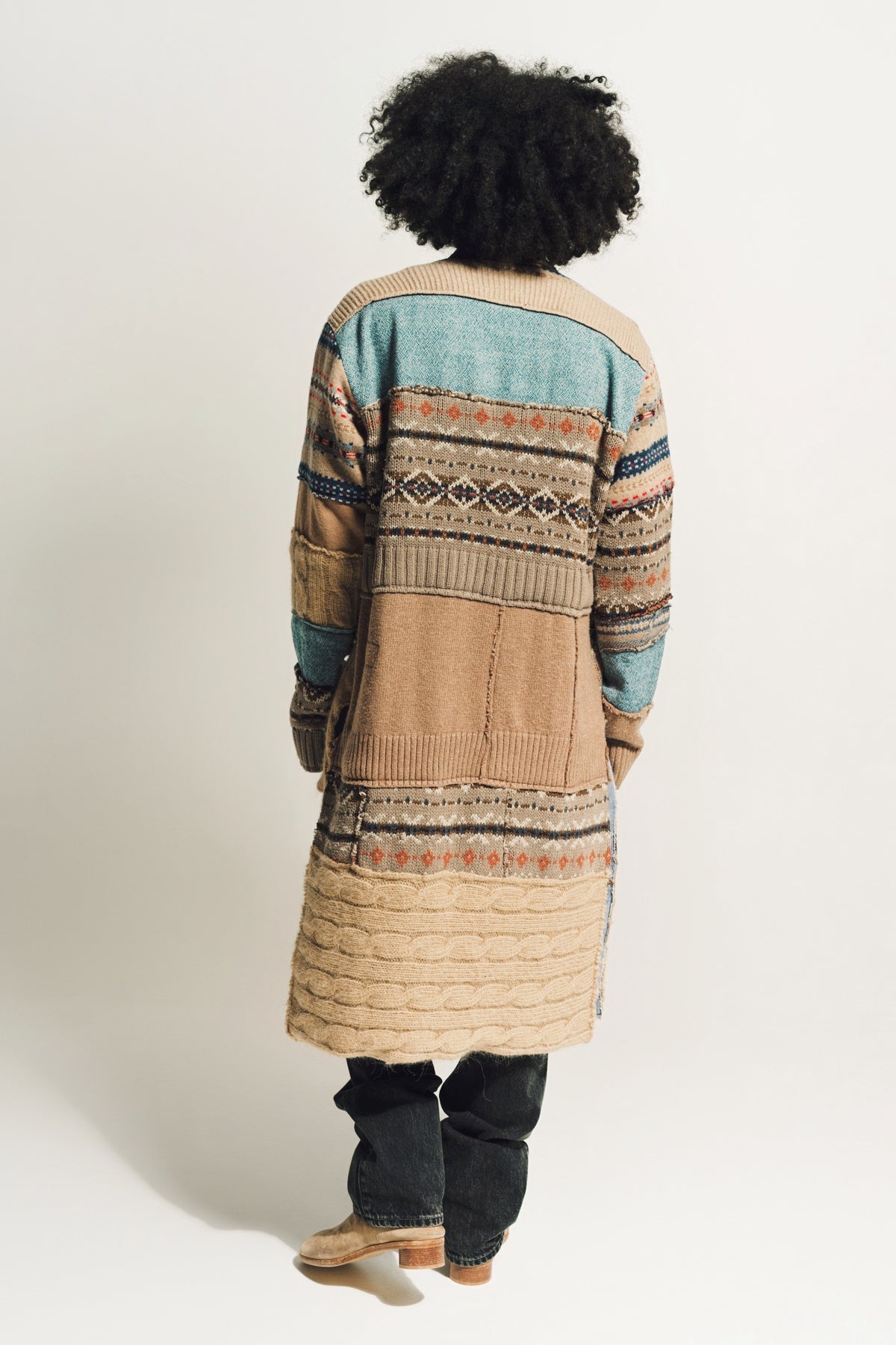 GREG LAUREN | FAIRISLE STITCHWORK LONG GL1 SWEATER - MAXFIELD LA