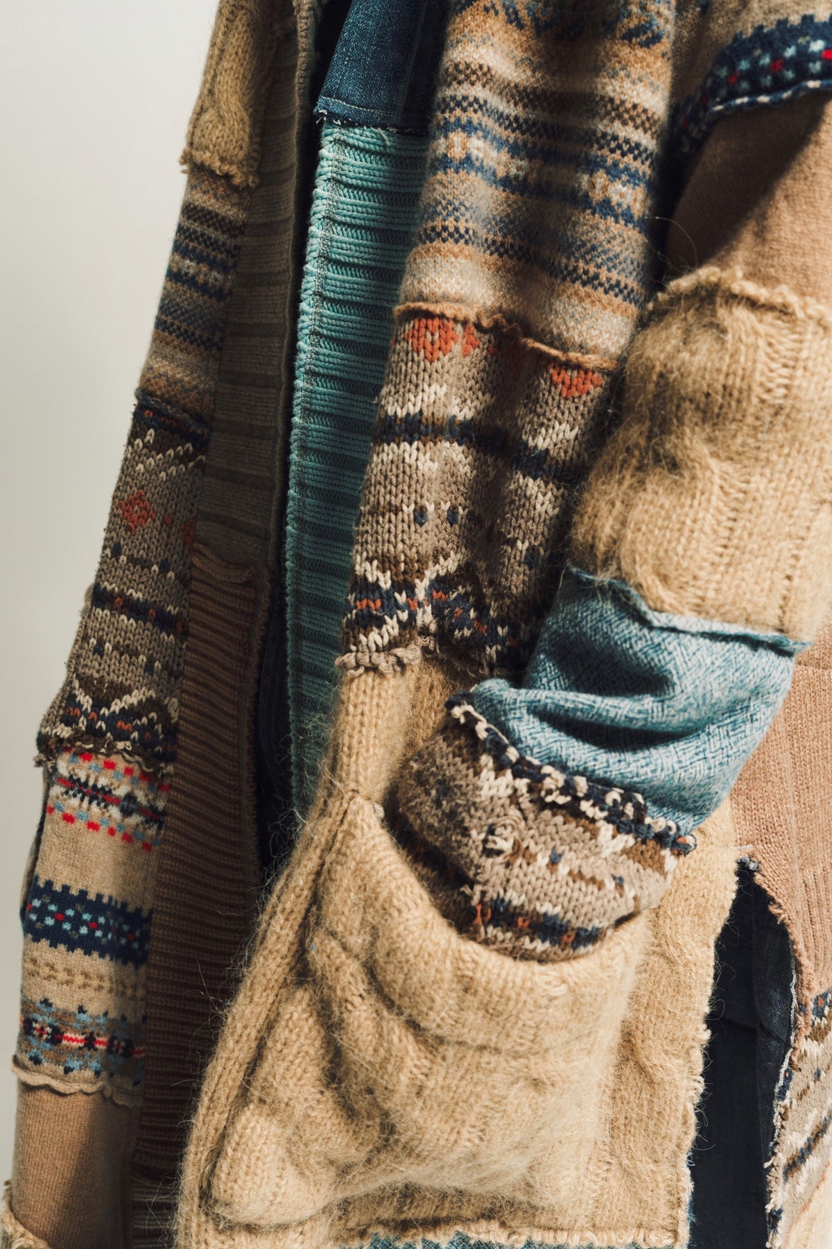 GREG LAUREN | FAIRISLE STITCHWORK LONG GL1 SWEATER - MAXFIELD LA