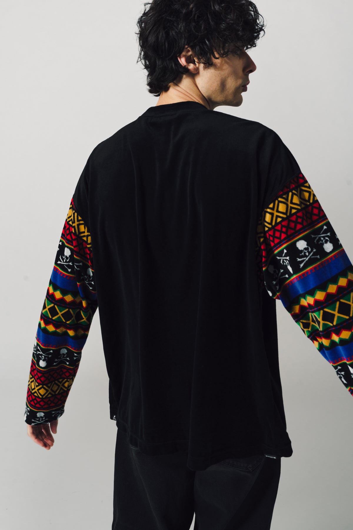MASTERMIND | SWITCHED VELOUR LONG SLEEVE TEE - MAXFIELD LA
