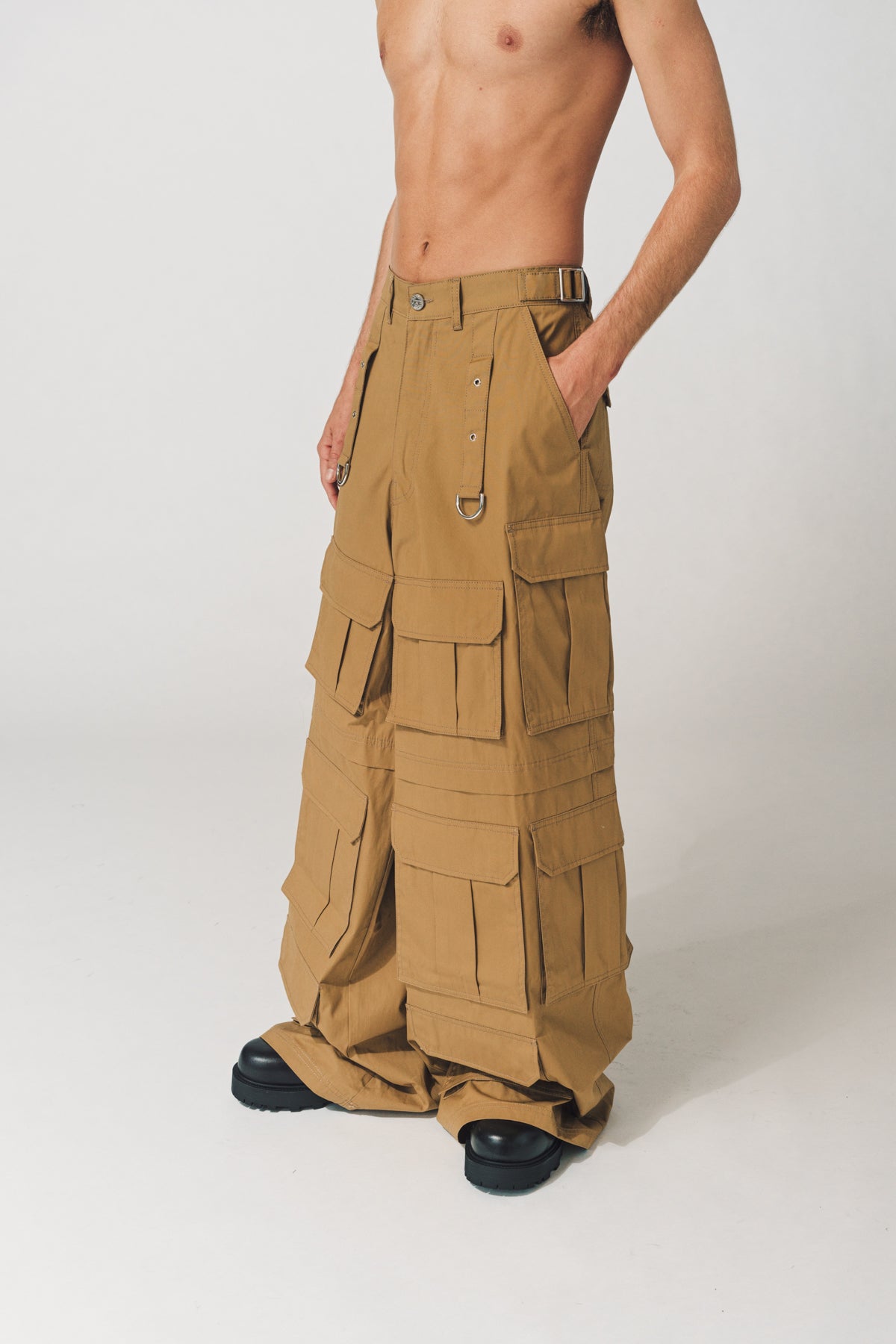 Plus Size Men's Cool Casual Solid Multi pocket Cargo Pants - Temu