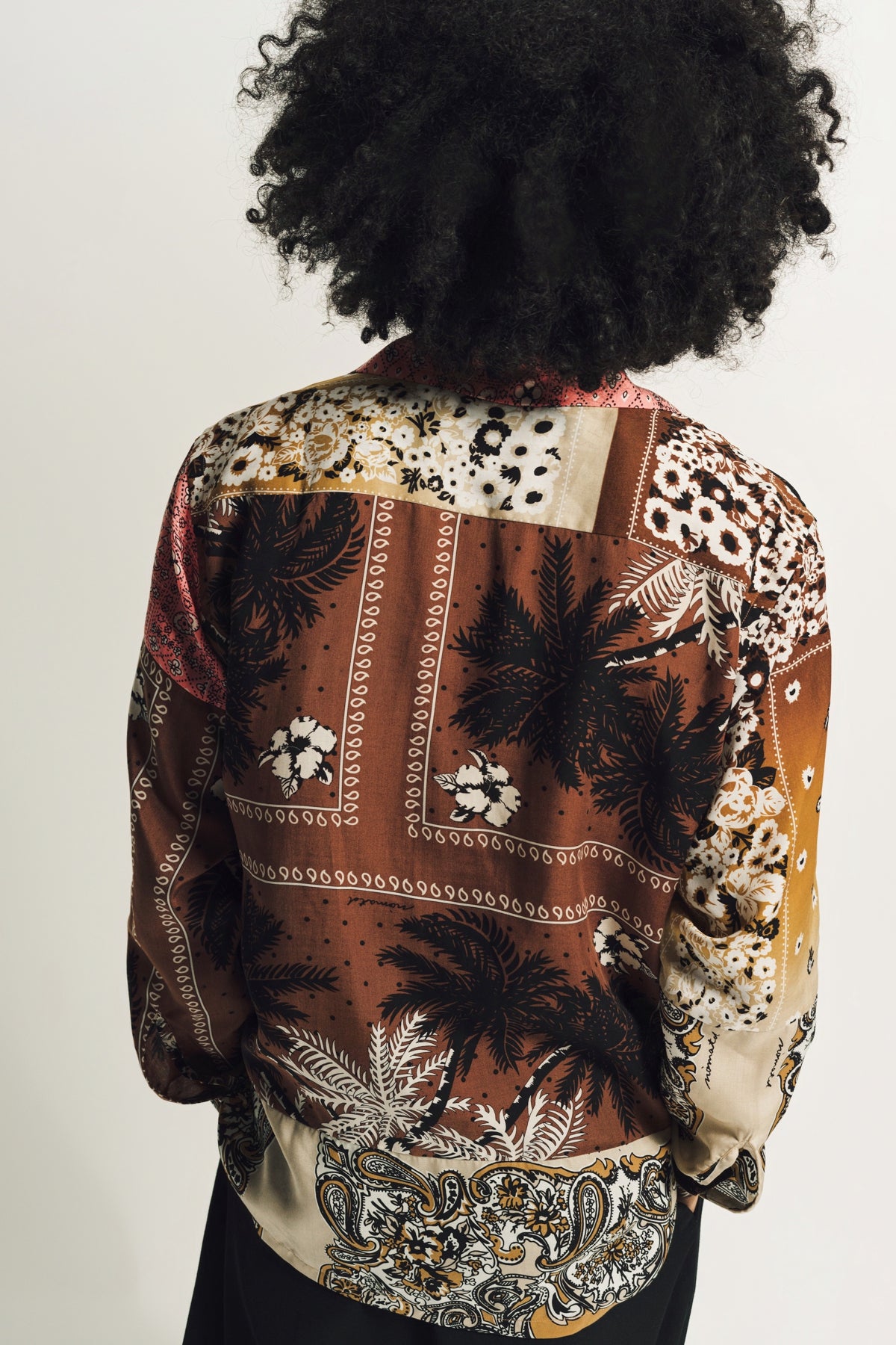 NOMA T.D. | PATCHWORK OPEN COLLAR SHIRT - MAXFIELD LA