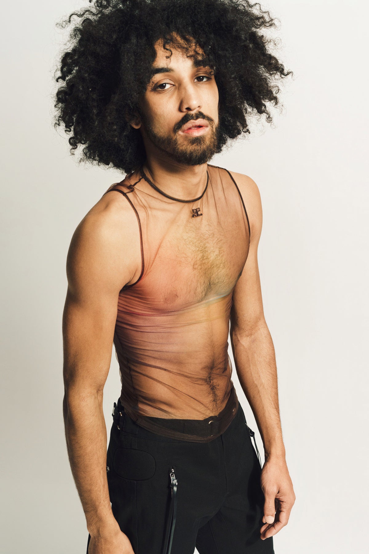 COURRÈGES | SLEEVELESS AURA TULLE TOP - MAXFIELD LA
